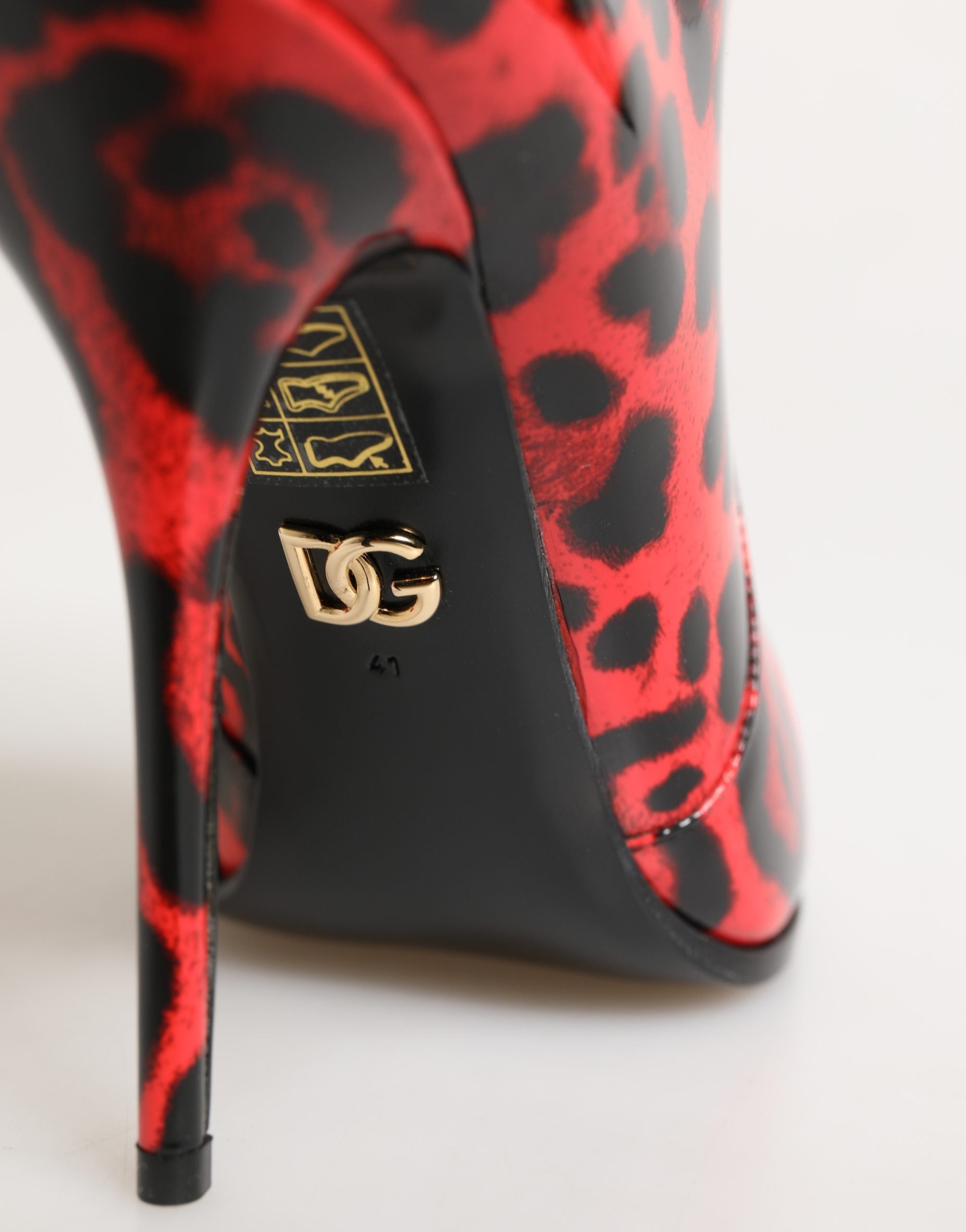 Dolce & Gabbana Red Leopard Cardinale Ankle Boots Shoes Dolce & Gabbana