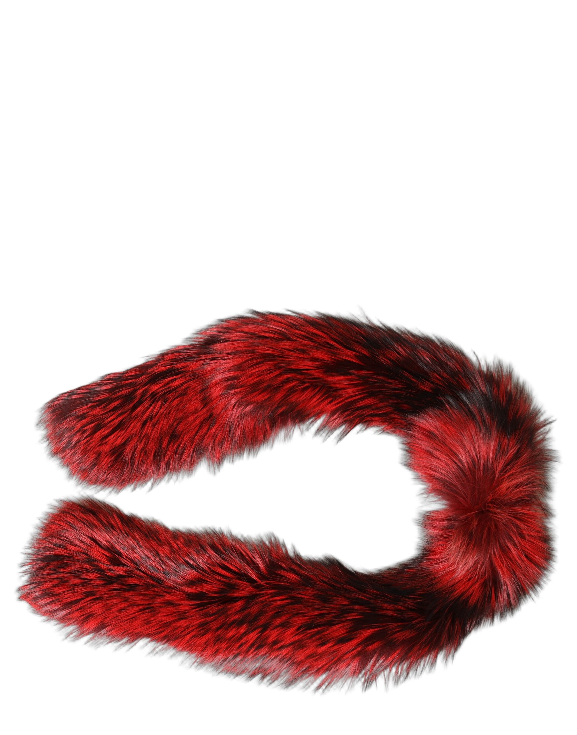Dolce & Gabbana Red Fox Fur Neck Wrap Warmer Winter Scarf Dolce & Gabbana