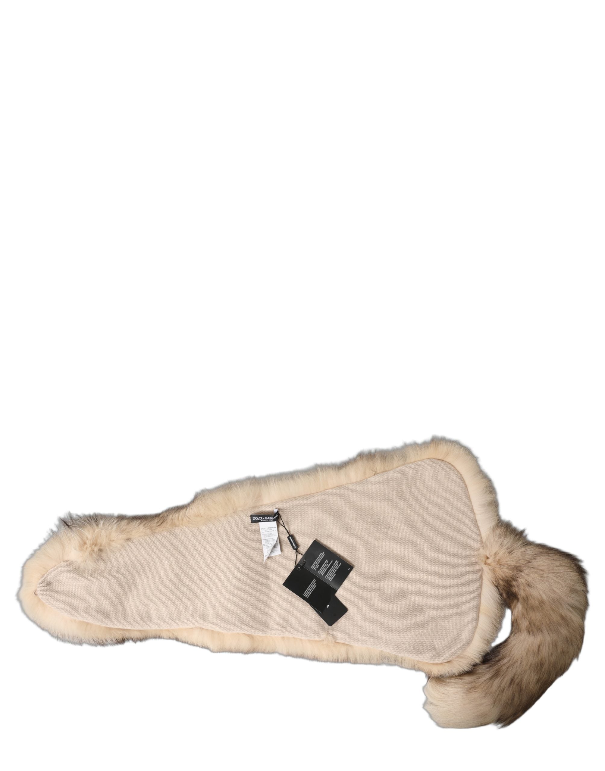 Dolce & Gabbana Brown Frost Fox Fur Neck Warmer Winter Scarf Dolce & Gabbana
