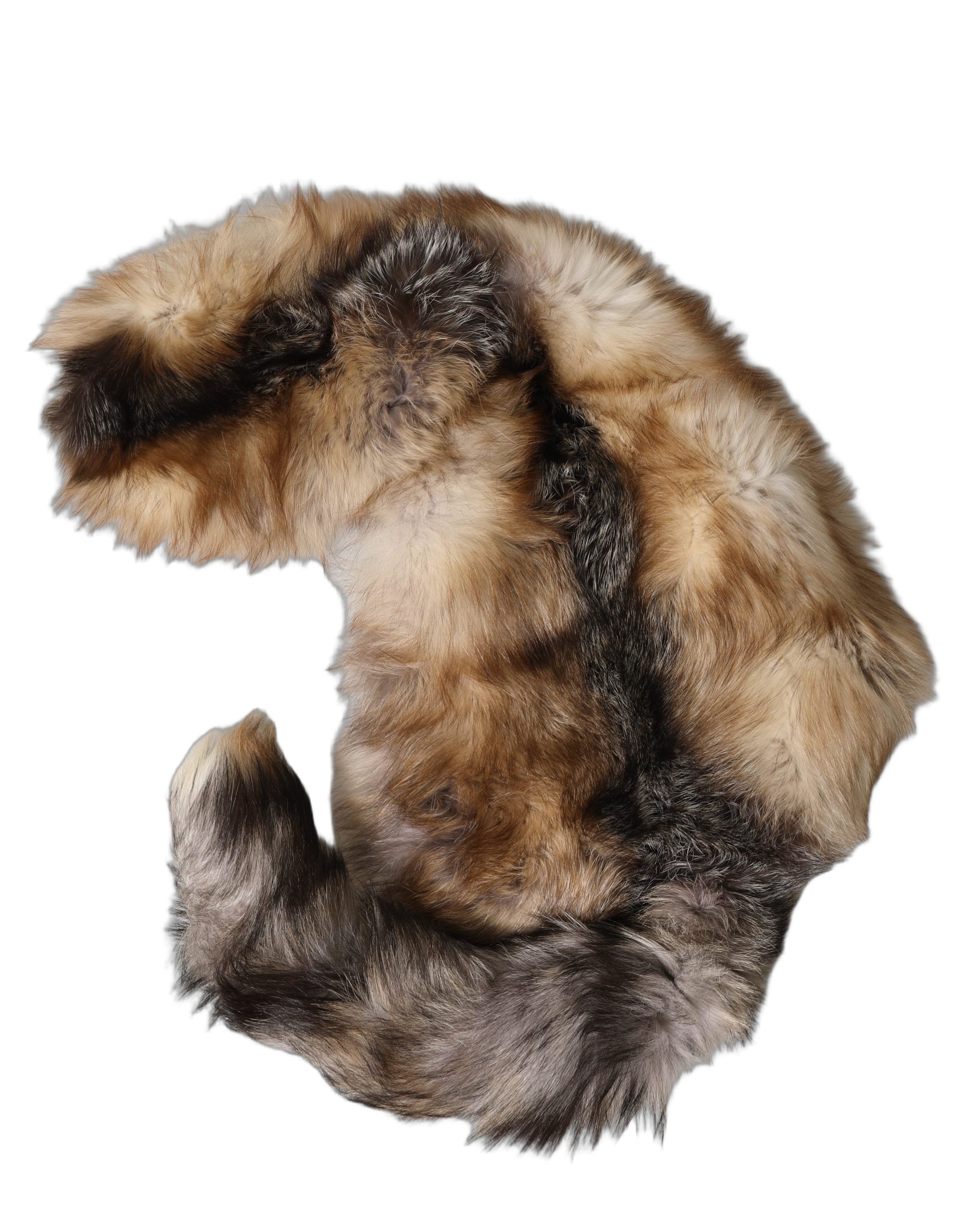 Dolce & Gabbana Brown Frost Fox Fur Neck Warmer Winter Scarf Dolce & Gabbana