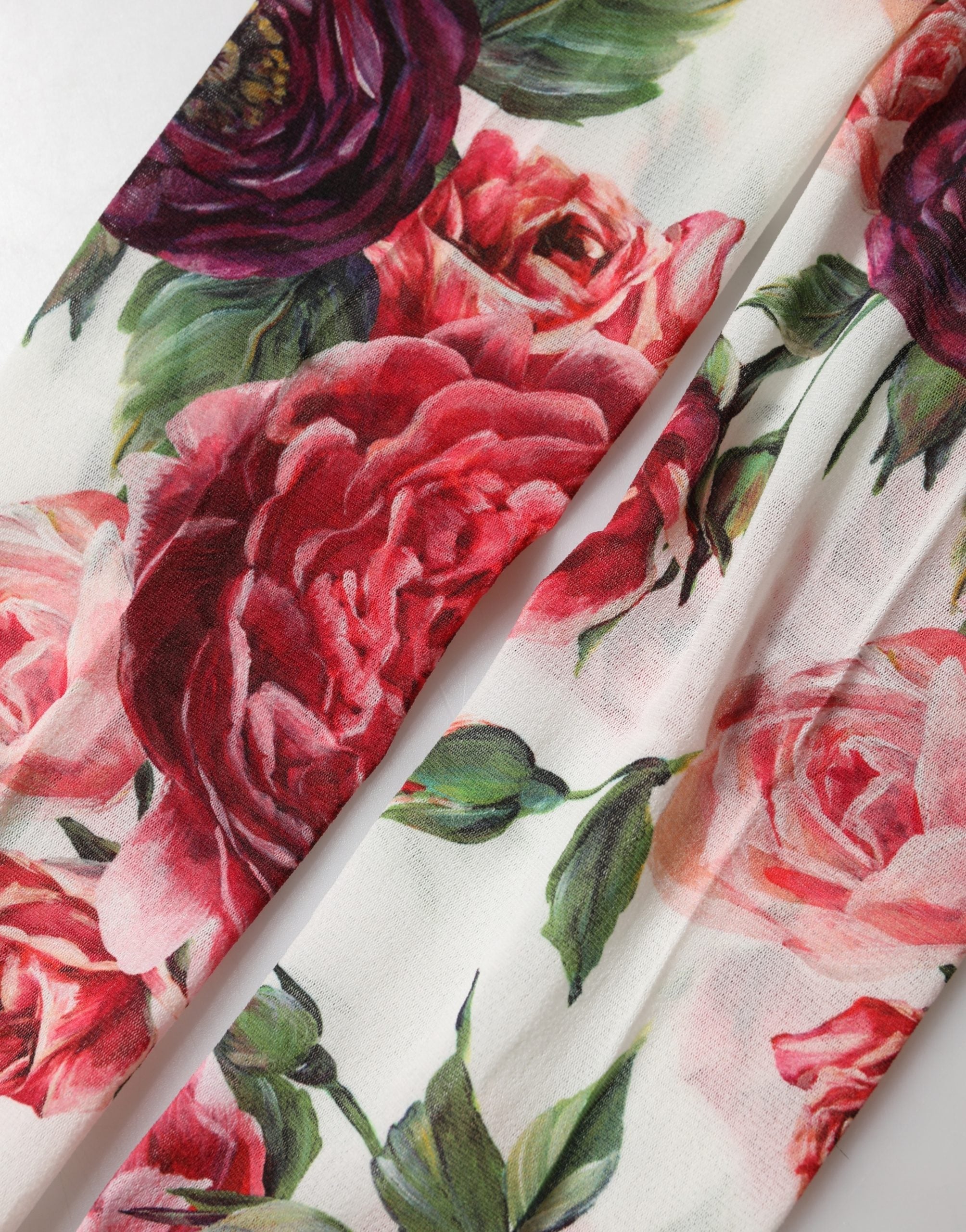 Dolce & Gabbana White Nylon Floral Print Tights Stockings Socks Dolce & Gabbana