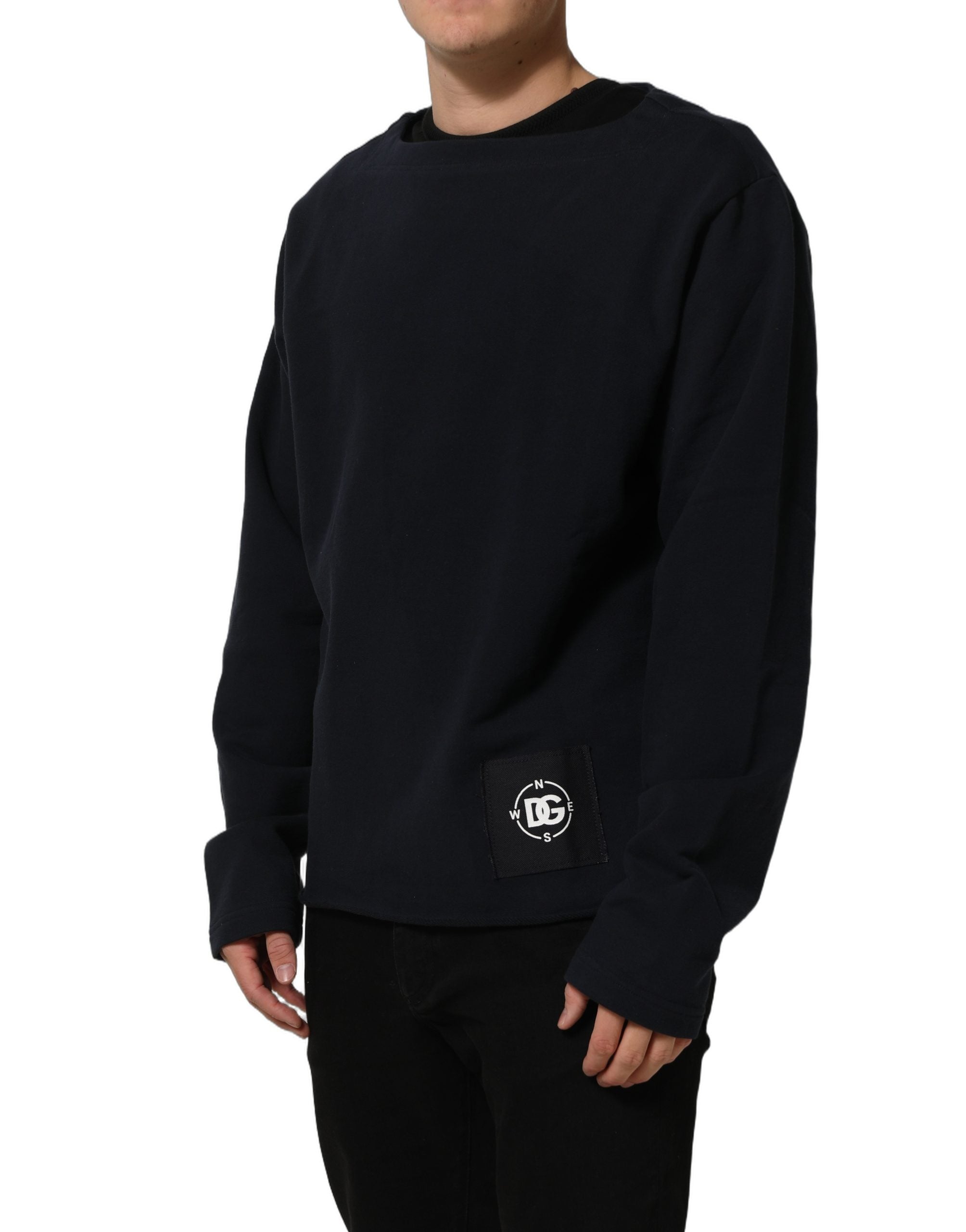 Dolce & Gabbana Dark Blue Logo Cotton Sweatshirt Sweater Dolce & Gabbana