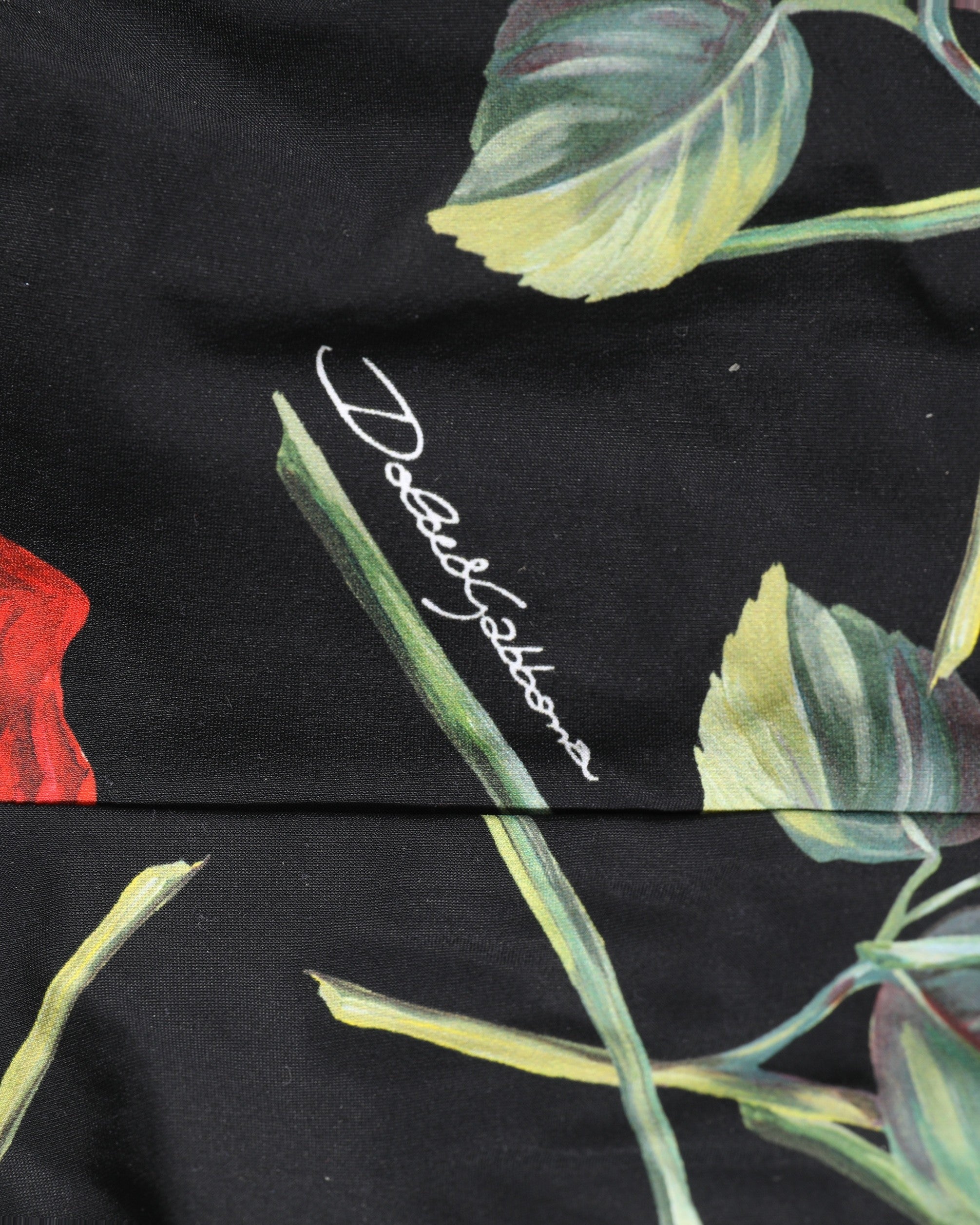 Dolce & Gabbana Black Floral Print One Piece Swimsuit Swimwear Dolce & Gabbana