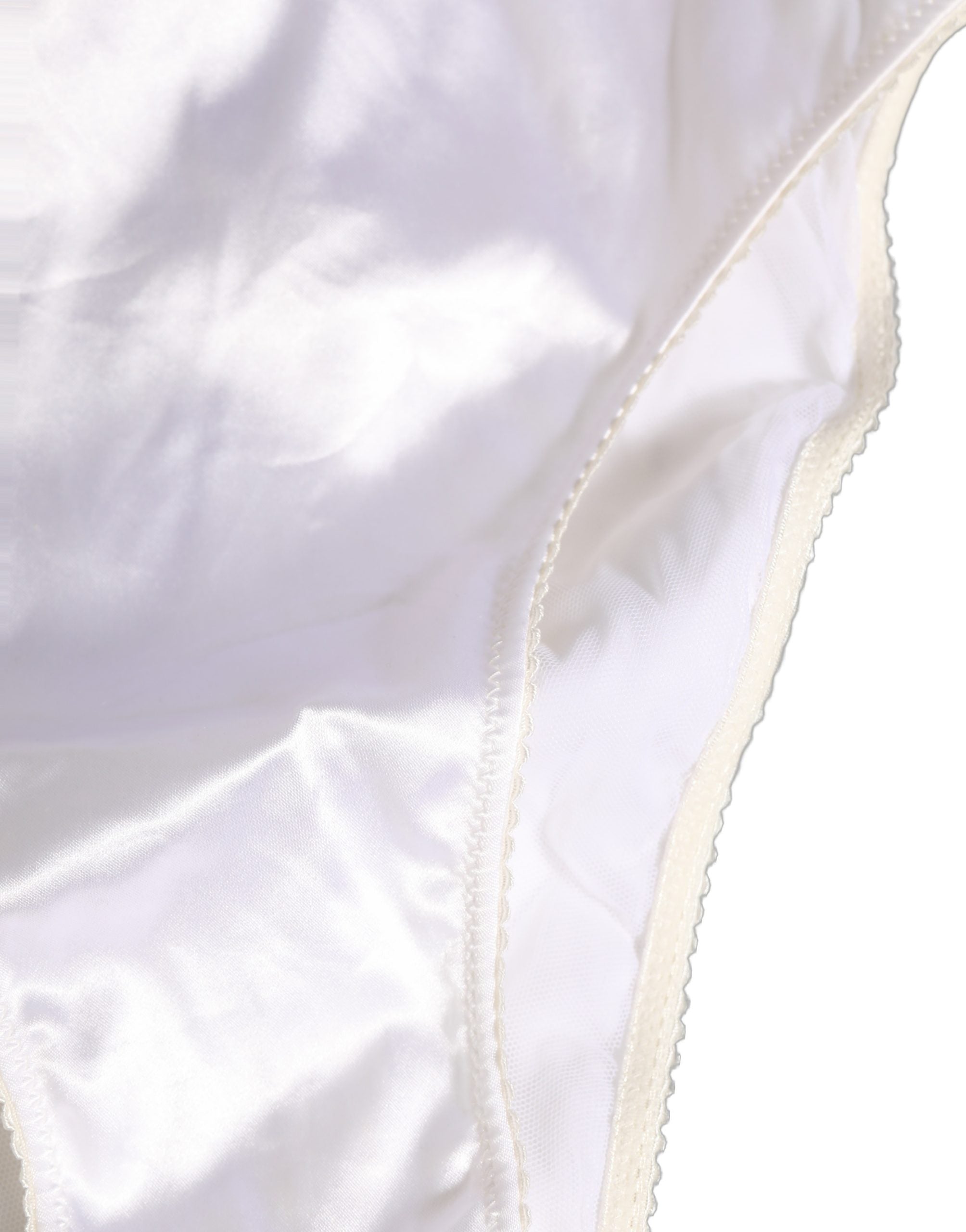 Dolce & Gabbana White Satin High-Waist Brief Logo Women Underwear Dolce & Gabbana
