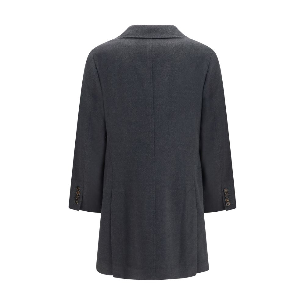 Brunello Cucinelli Gray Cashmere Coat Brunello Cucinelli