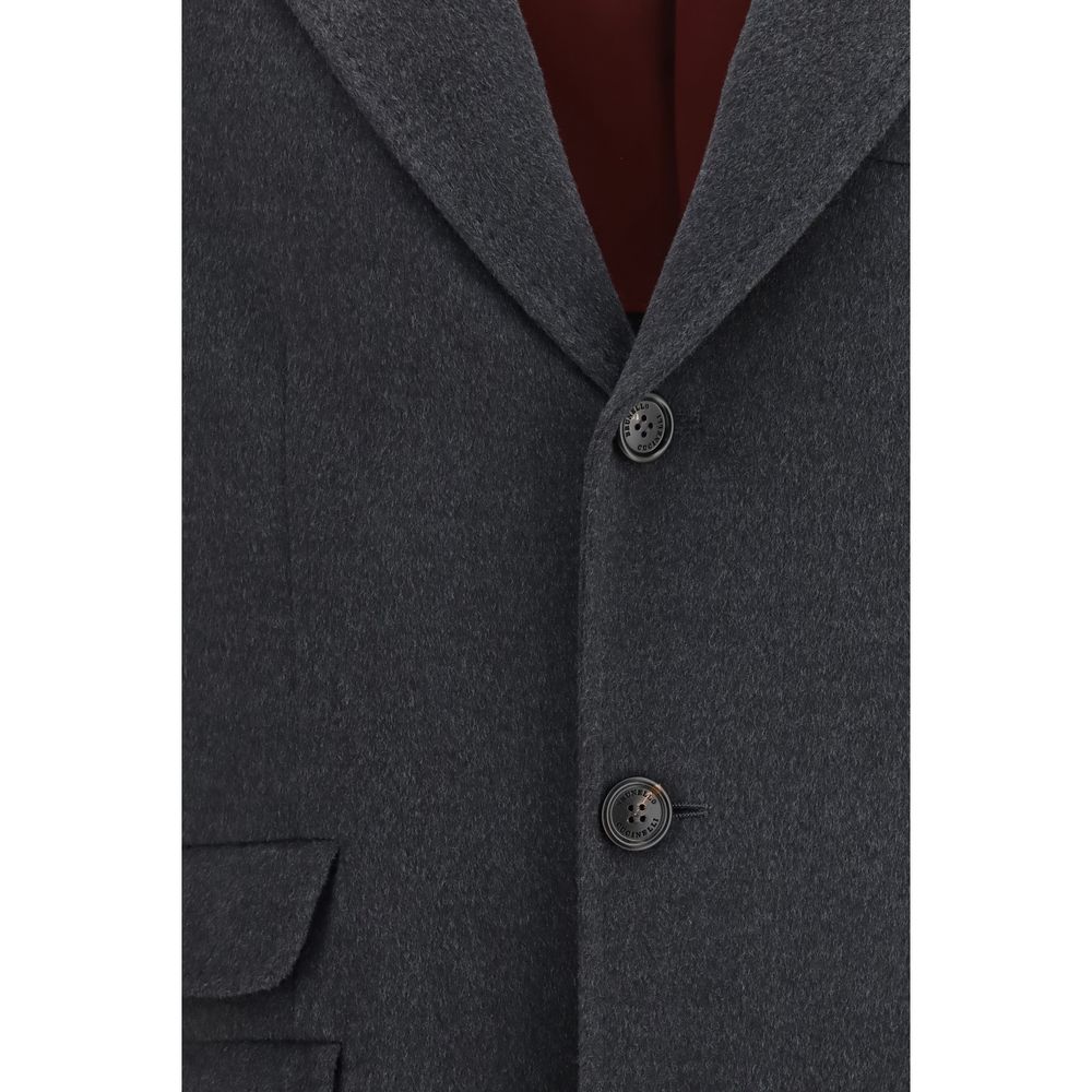 Brunello Cucinelli Gray Cashmere Coat Brunello Cucinelli