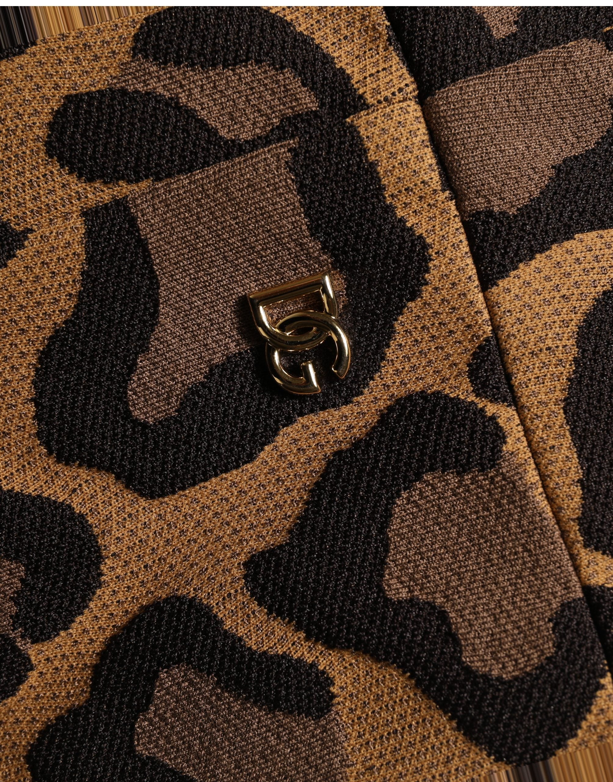 Dolce & Gabbana Brown LeopardPrint Flared A-line Mini Dress Dolce & Gabbana