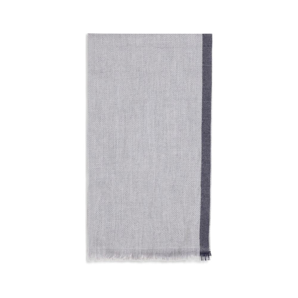 Brunello Cucinelli Gray Cashmere Scarf Brunello Cucinelli