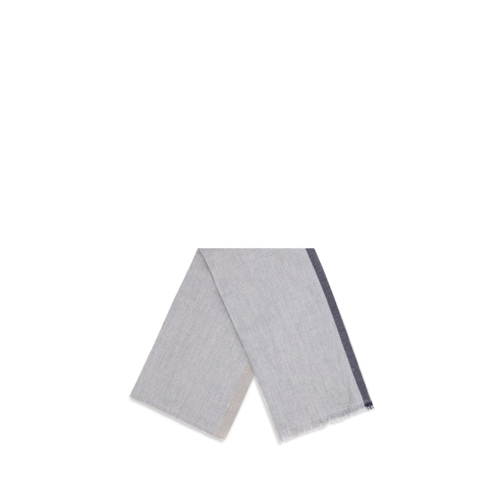 Brunello Cucinelli Gray Cashmere Scarf Brunello Cucinelli