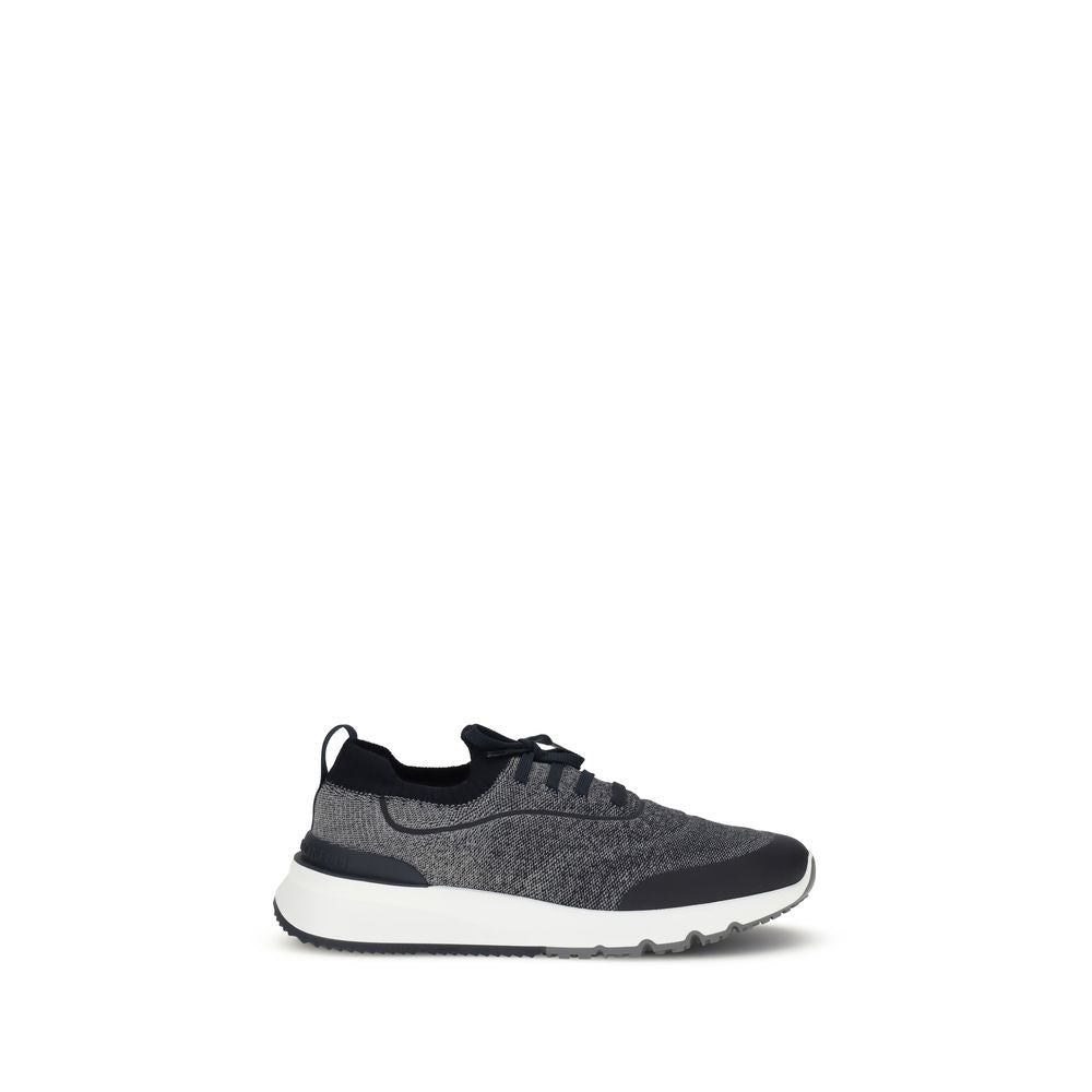 Brunello Cucinelli Gray Cotton Athletic Sneakers Brunello Cucinelli