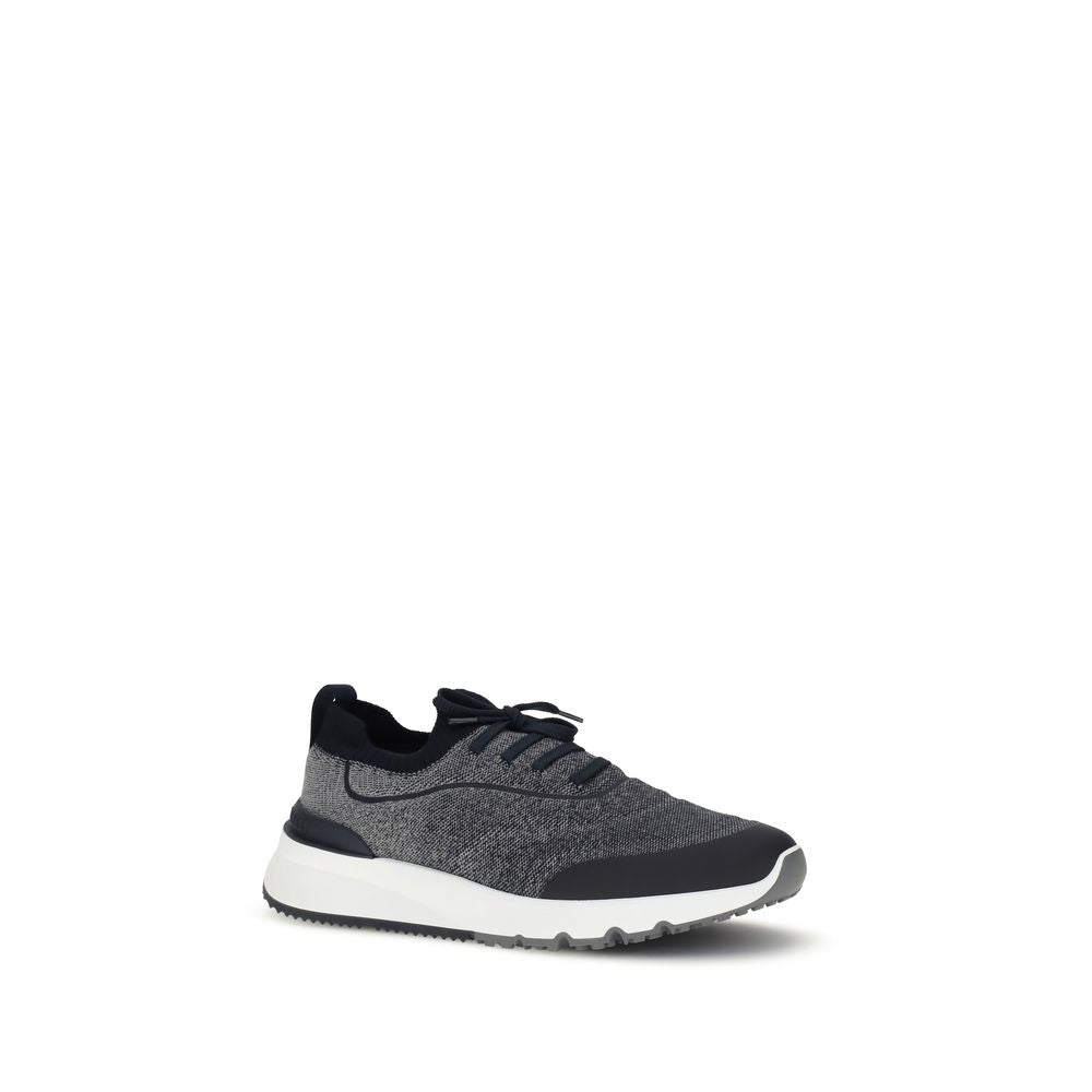 Brunello Cucinelli Gray Cotton Athletic Sneakers Brunello Cucinelli