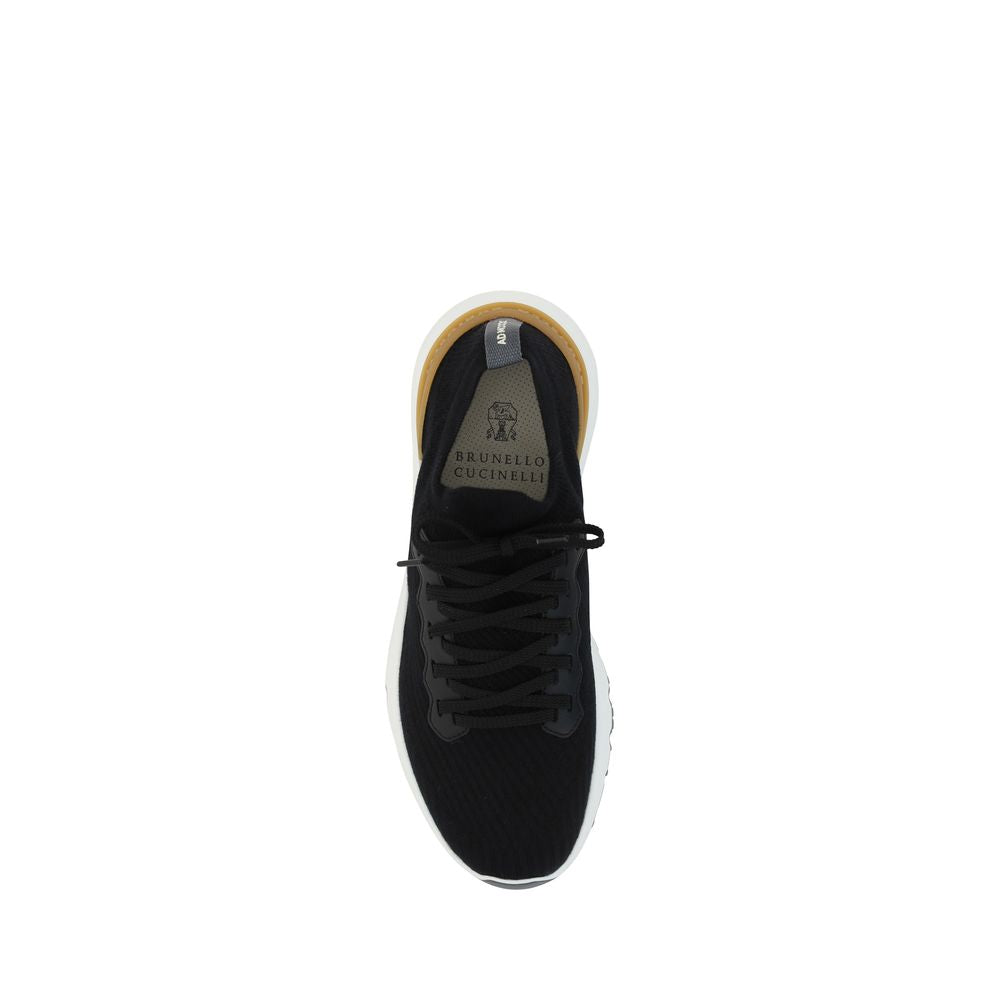 Brunello Cucinelli Black Cotton Athletic Sneakers Brunello Cucinelli