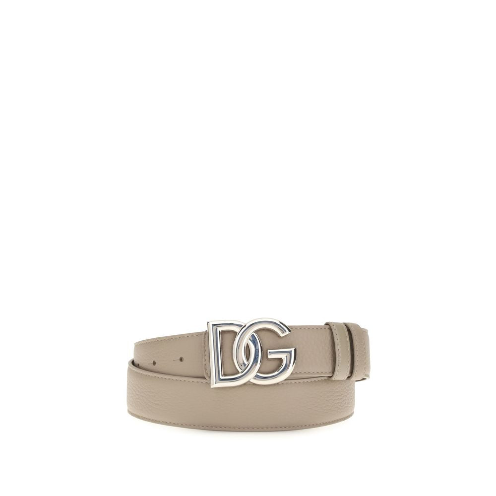 Dolce & Gabbana Beige Calf Leather Bos Taurus Regular Belt Dolce & Gabbana