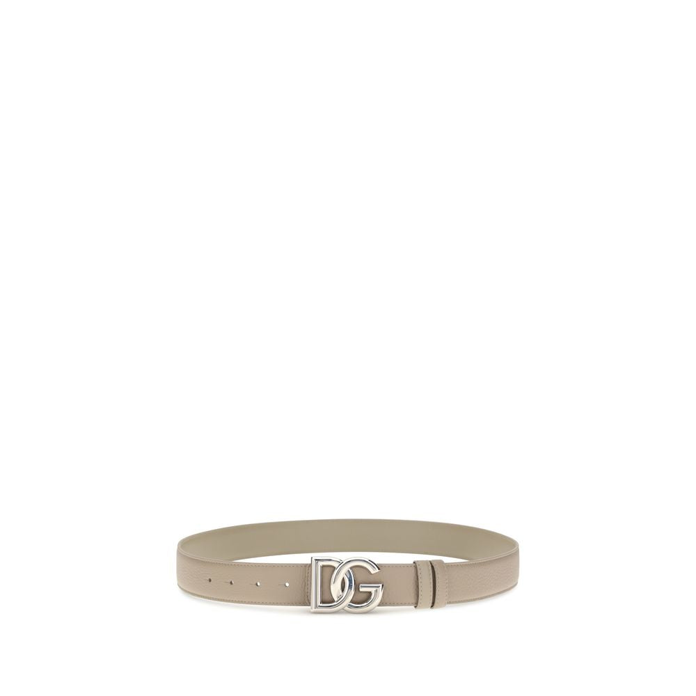 Dolce & Gabbana Beige Calf Leather Bos Taurus Regular Belt Dolce & Gabbana
