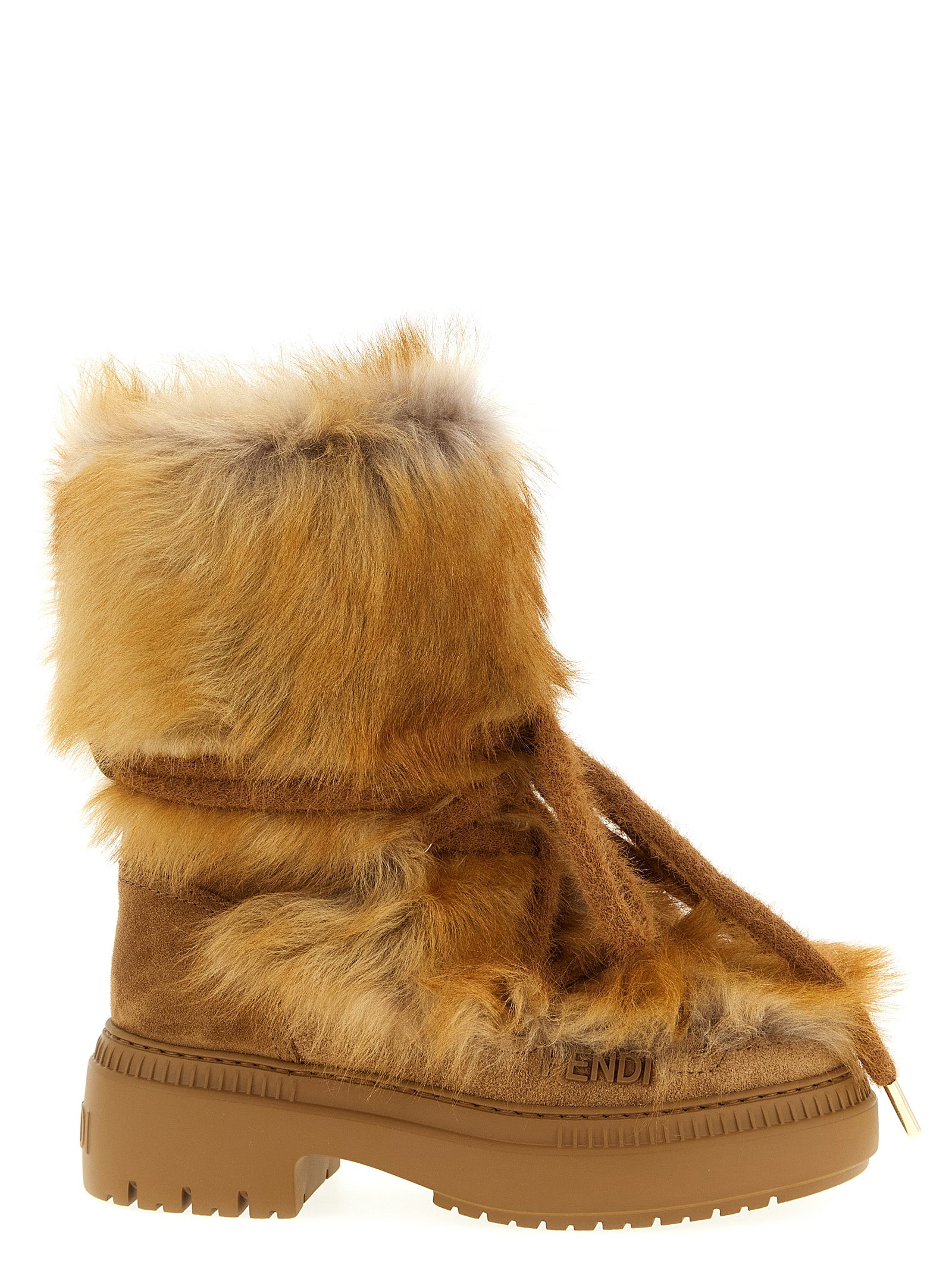 Fendi Multicolor Calfskin Flat Boots Fendi