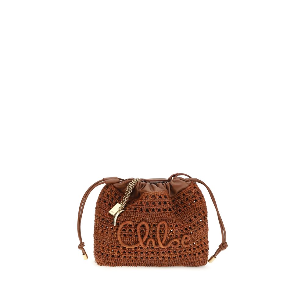 Chloé Brown Raffia Shoulder Bag Chloé
