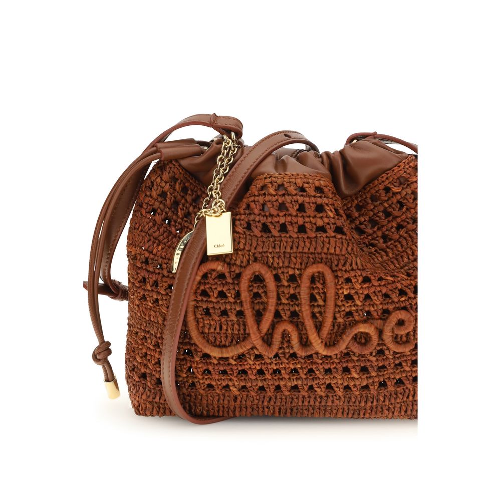 Chloé Brown Raffia Shoulder Bag Chloé