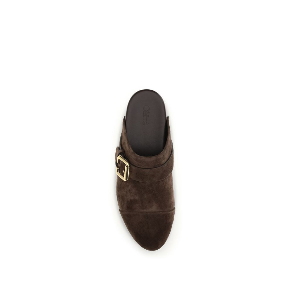 Chloé Brown Calf Leather Bos Taurus Clogs Chloé