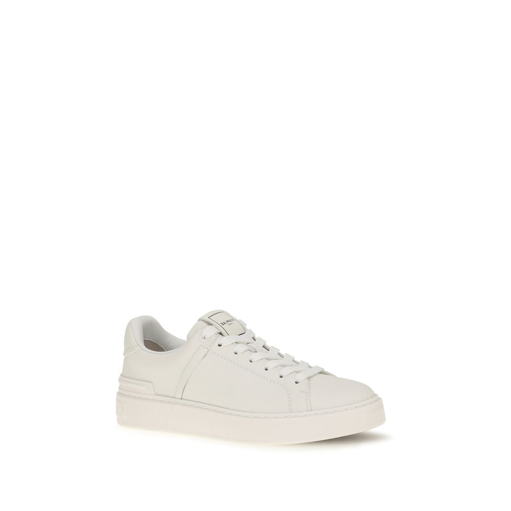 Balmain White Calf Leather Bos Taurus Athletic Sneakers Balmain
