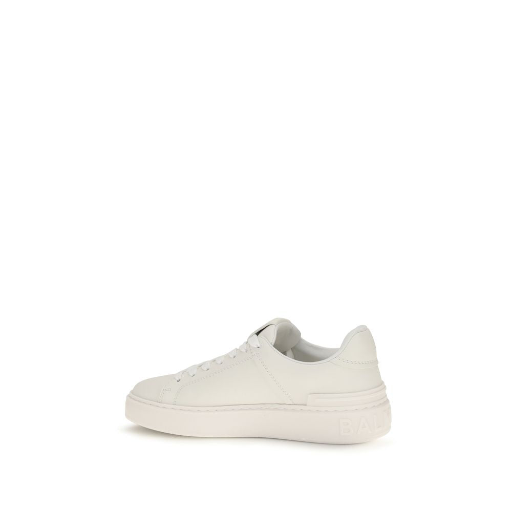 Balmain White Calf Leather Bos Taurus Athletic Sneakers Balmain