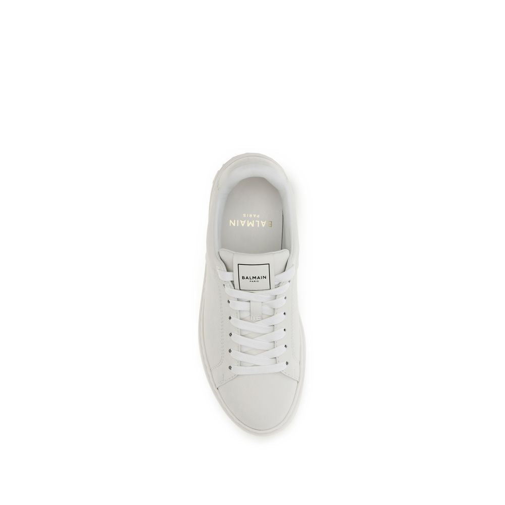 Balmain White Calf Leather Bos Taurus Athletic Sneakers Balmain
