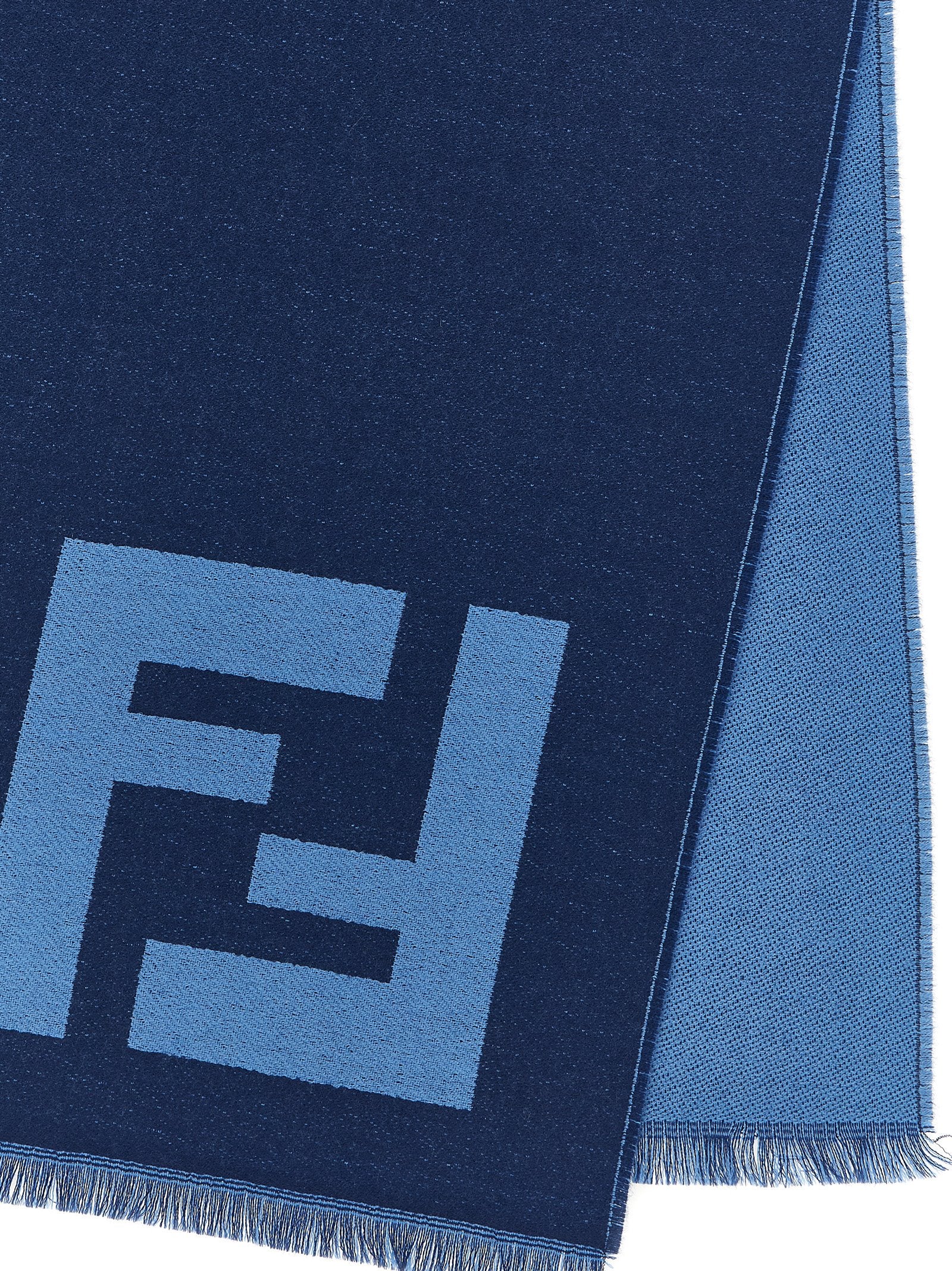 Fendi Blue Virgin Wool Scarf Fendi
