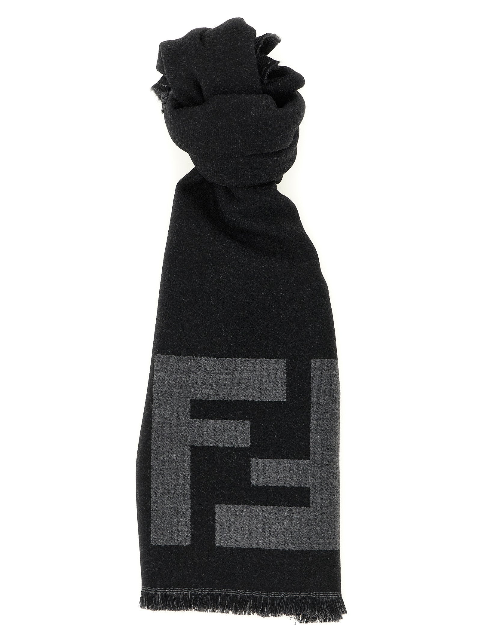 Fendi Black Virgin Wool Scarf Fendi