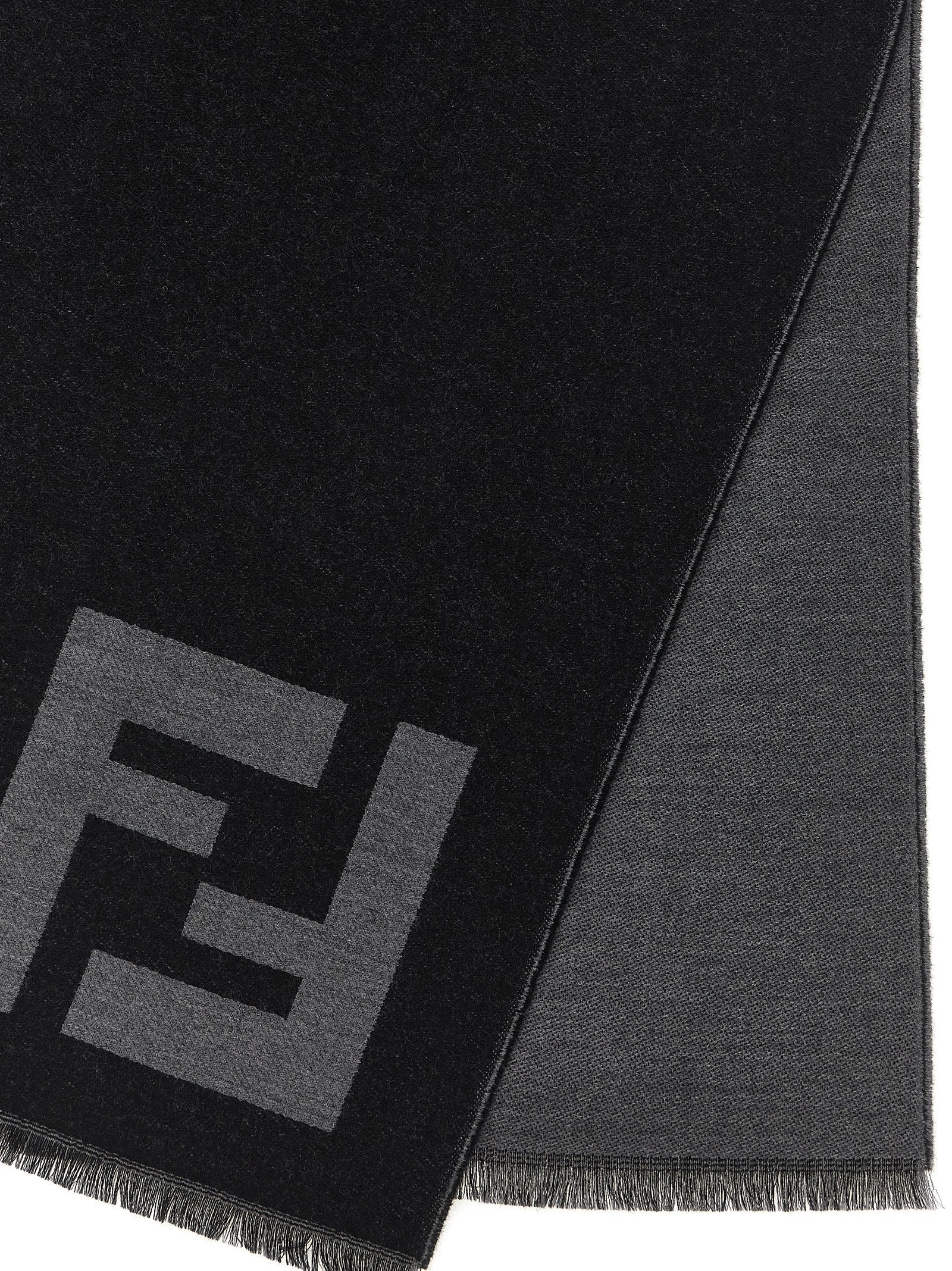 Fendi Black Virgin Wool Scarf Fendi