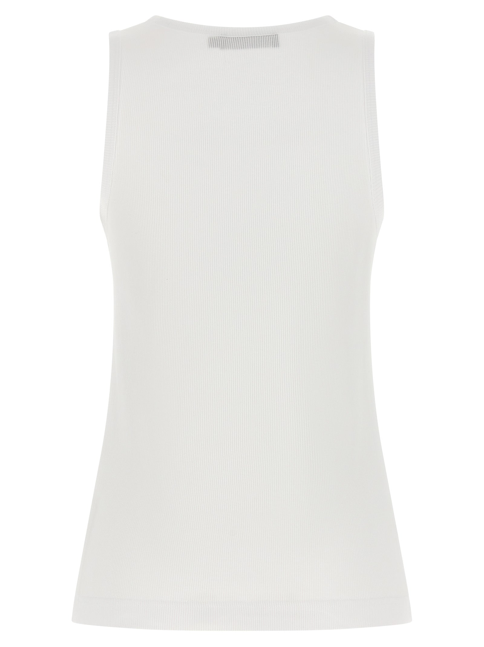 Dolce & Gabbana White Cotton Sleeveles T-Shirt Dolce & Gabbana