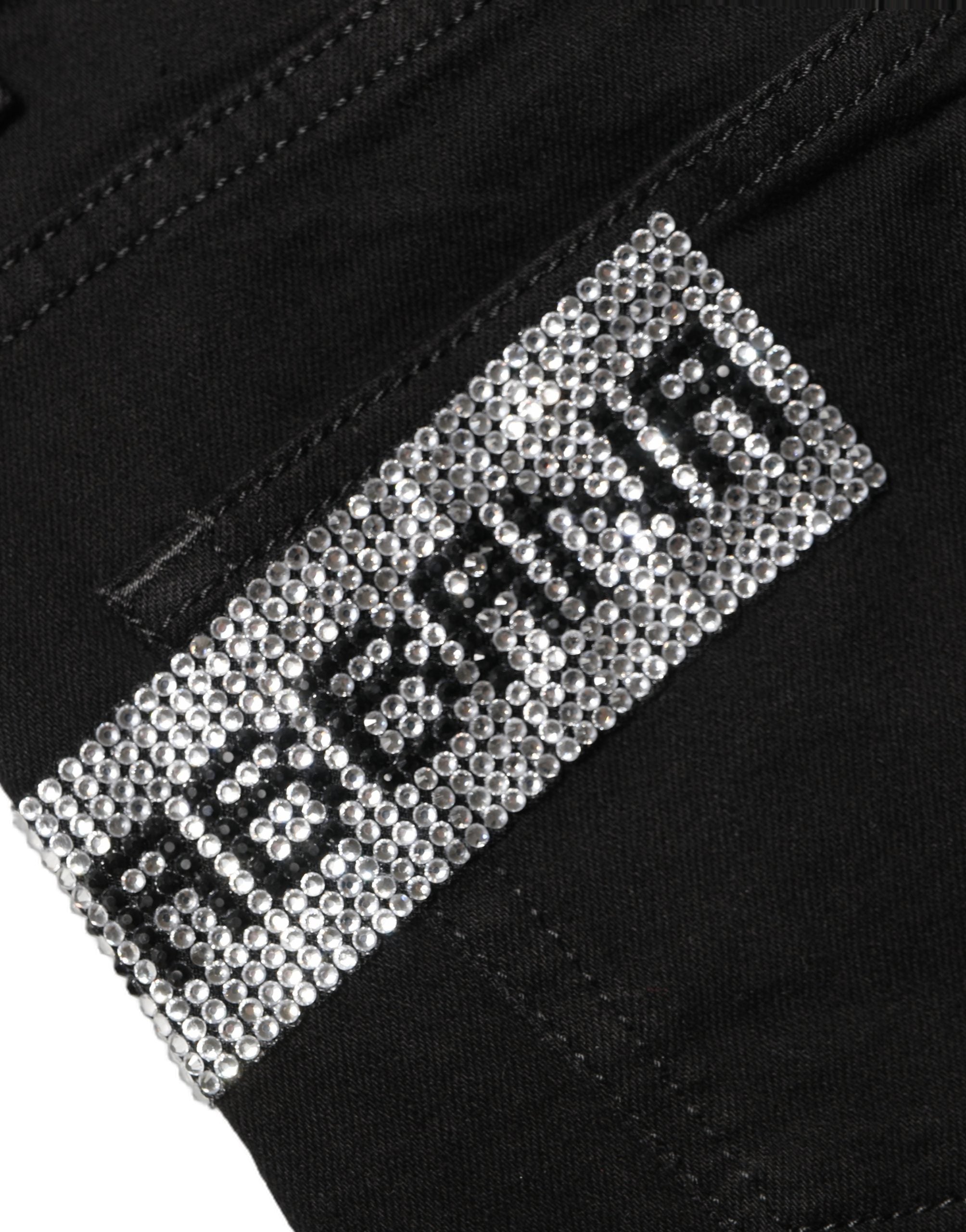 Dolce & Gabbana Black Grace Rhinestone HighWaist Denim Jeans Dolce & Gabbana
