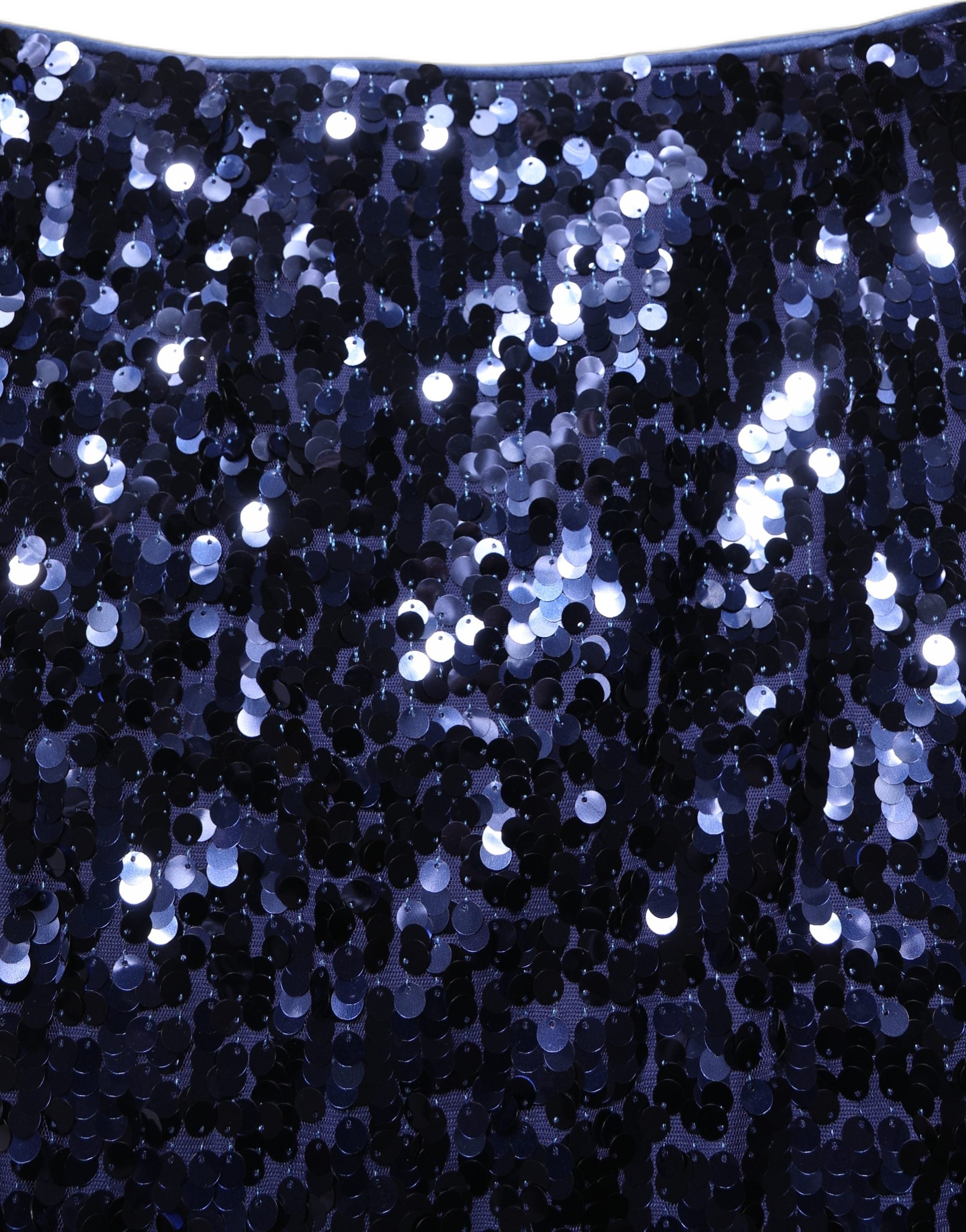 Dolce & Gabbana Blue Sequin High Waist PencilCut Midi Skirt Dolce & Gabbana