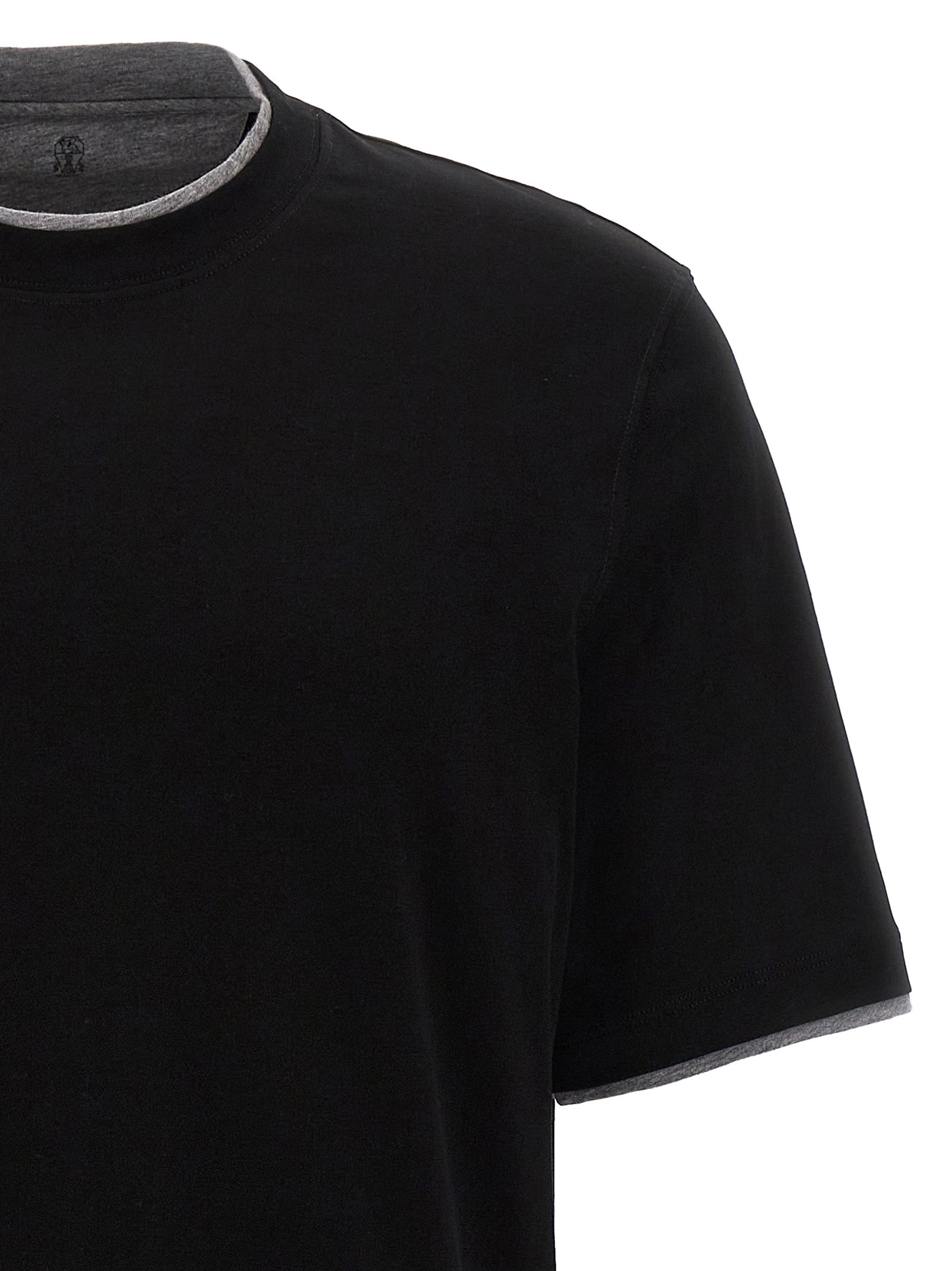 Brunello Cucinelli Black Cotton T-Shirt Brunello Cucinelli