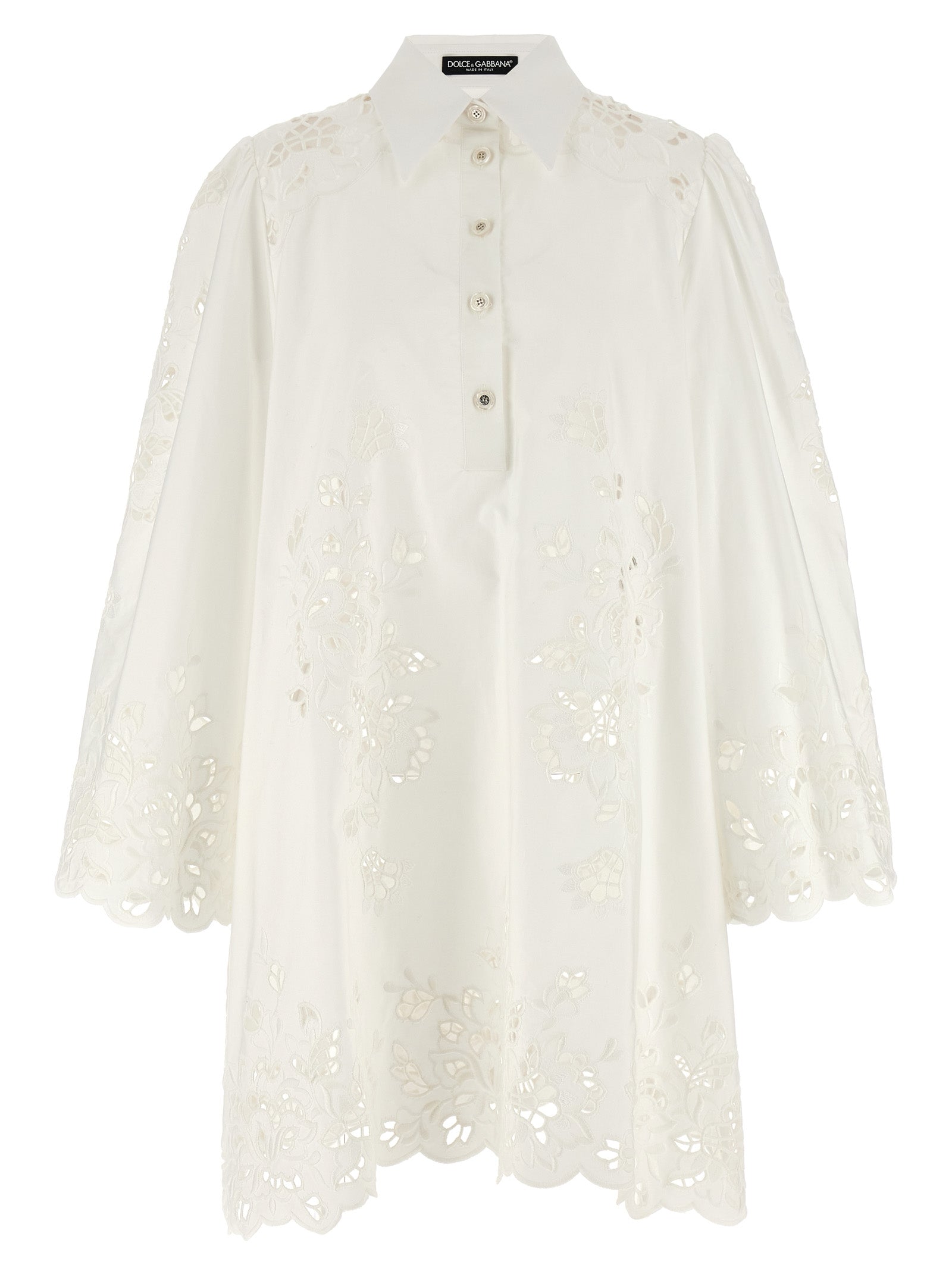 Dolce & Gabbana White Cotton Short Dress Dolce & Gabbana