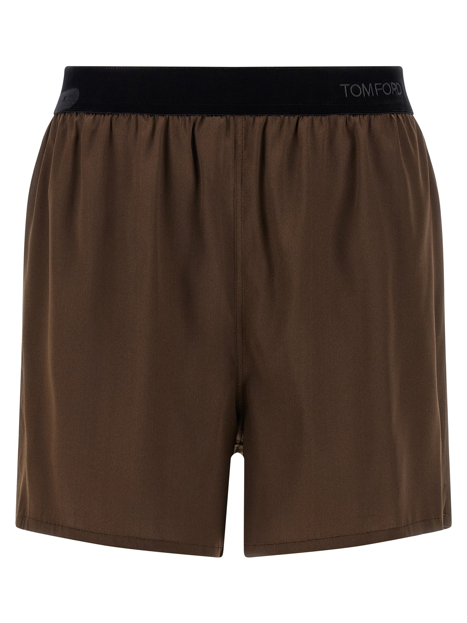 Tom Ford Brown Silk Bermuda Shorts Tom Ford