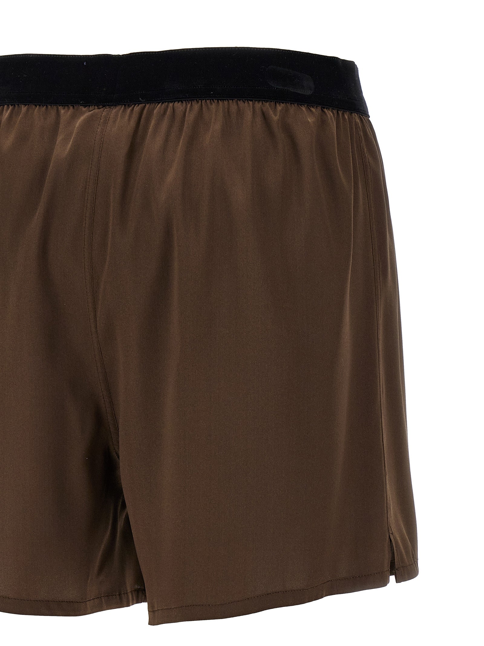 Tom Ford Brown Silk Bermuda Shorts Tom Ford