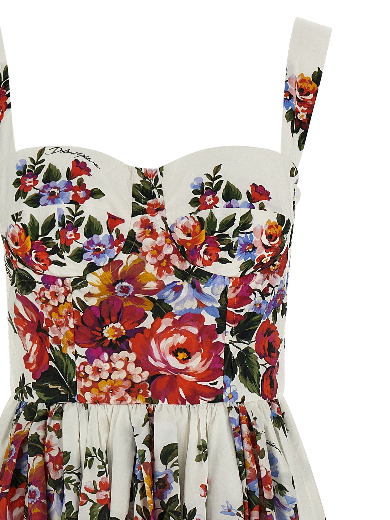 Dolce & Gabbana White Cotton Midi Dress Dolce & Gabbana