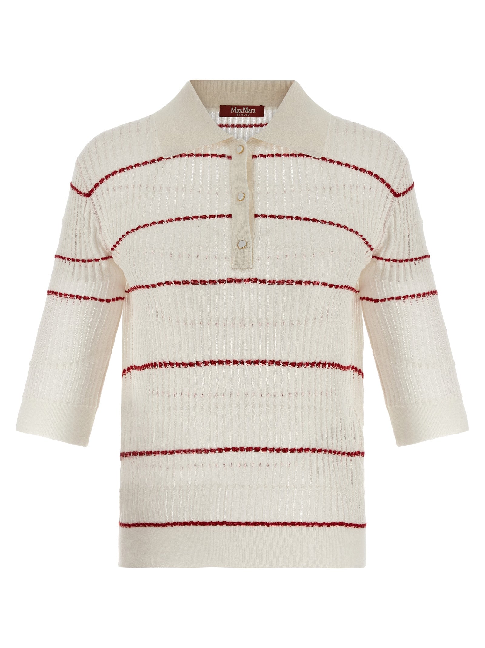 Max Mara White Silk Polo Shirt Max Mara