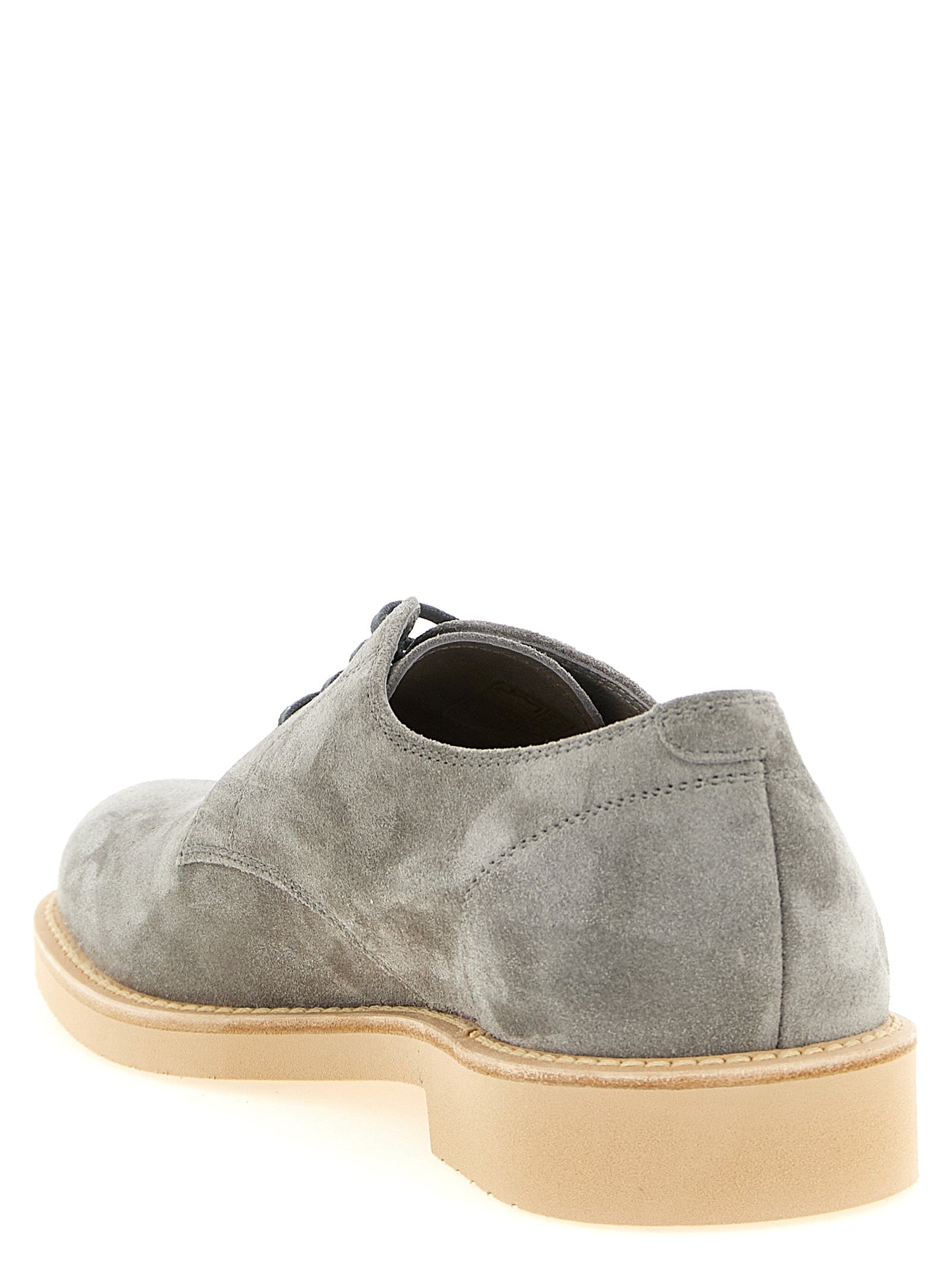 Brunello Cucinelli Gray Leather Oxfords And Derbies Brunello Cucinelli