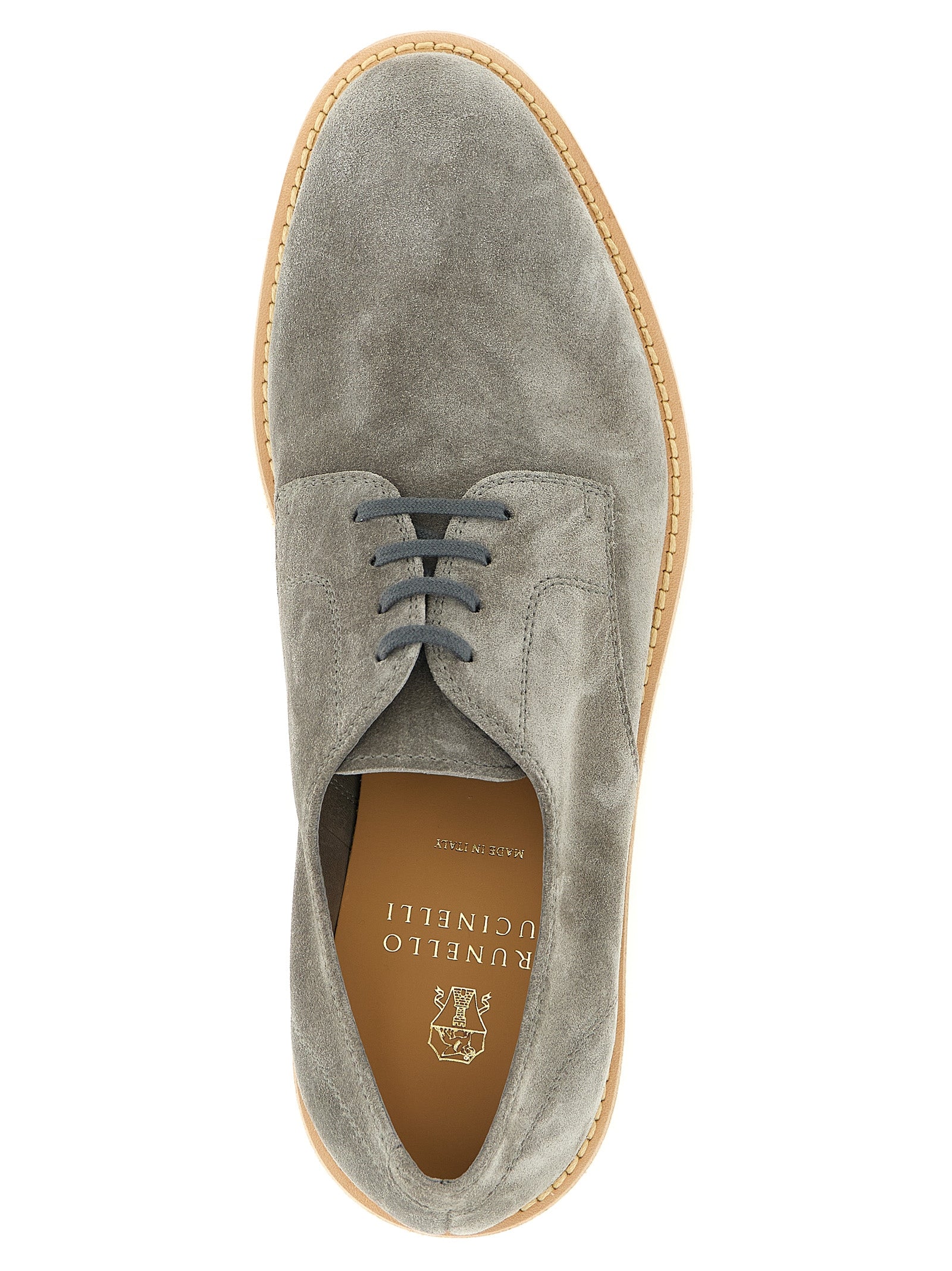 Brunello Cucinelli Gray Leather Oxfords And Derbies Brunello Cucinelli