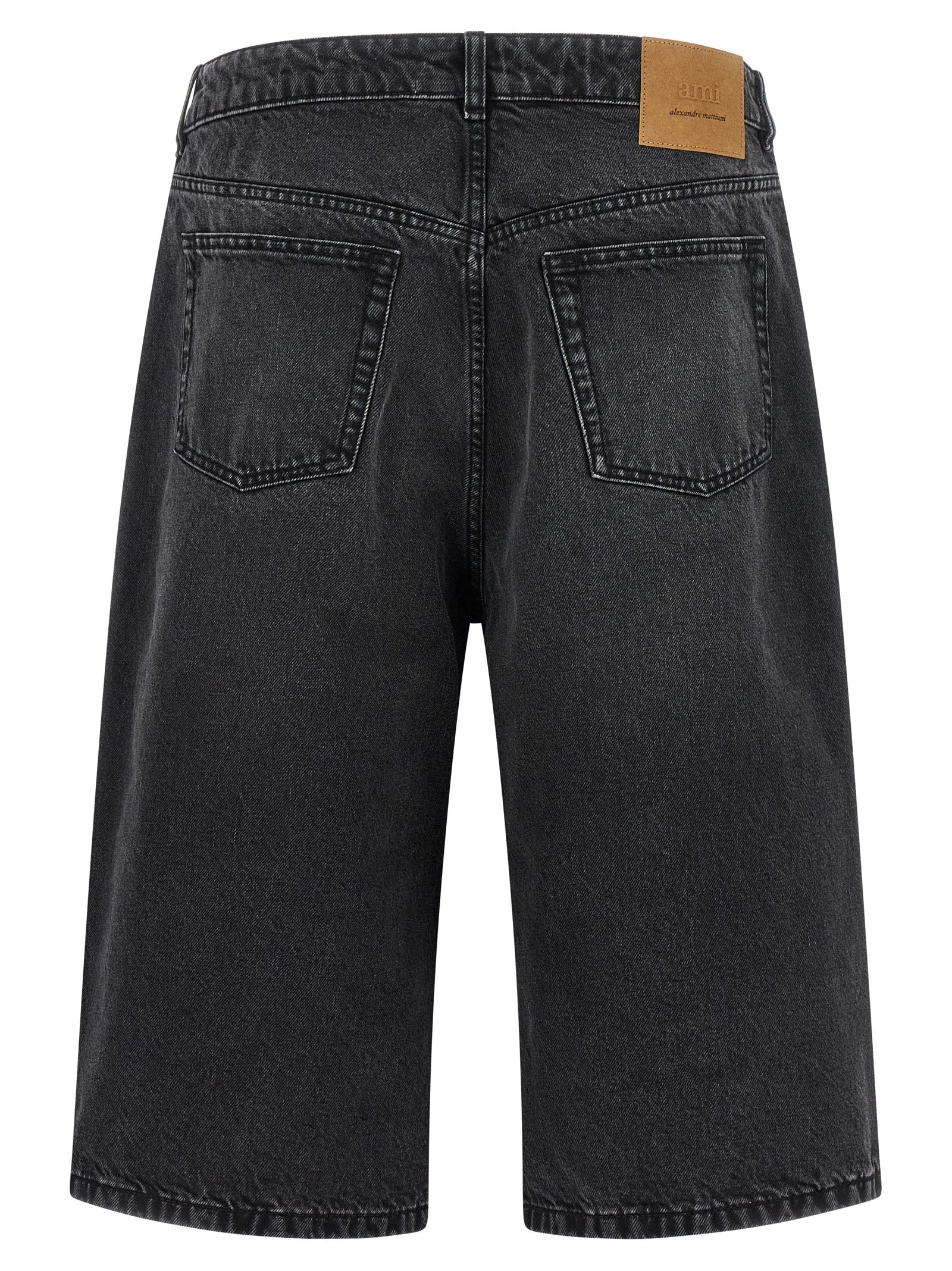 Ami Paris Black Cotton Bermuda Shorts Ami Paris