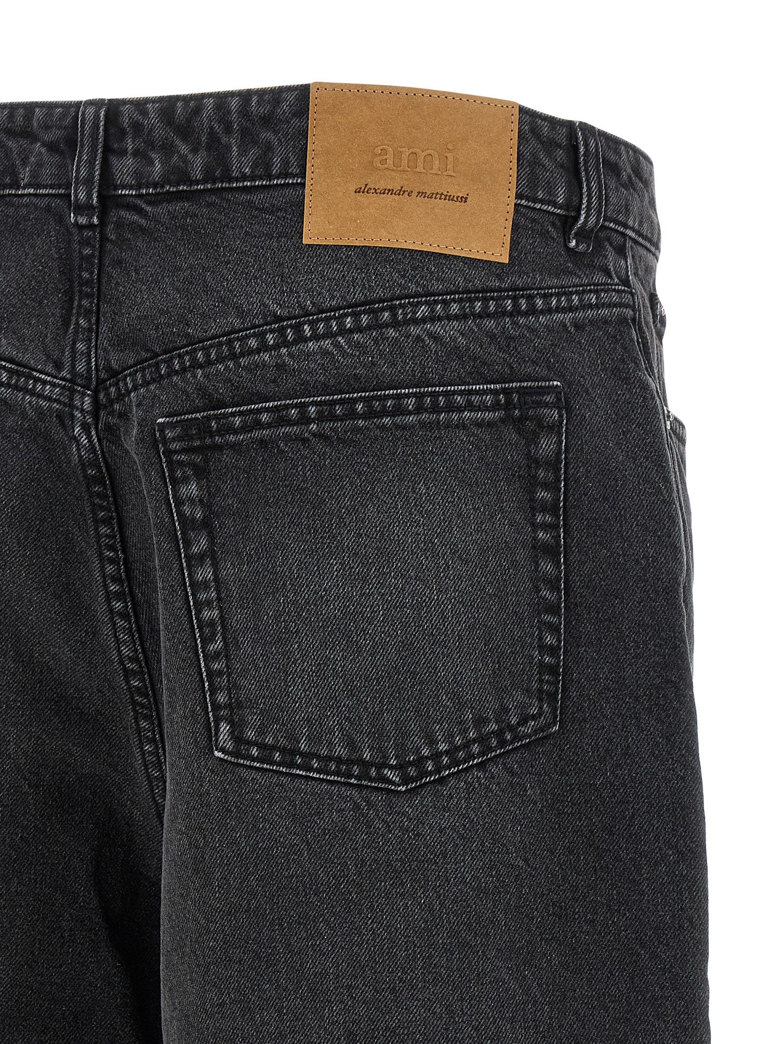 Ami Paris Black Cotton Bermuda Shorts Ami Paris