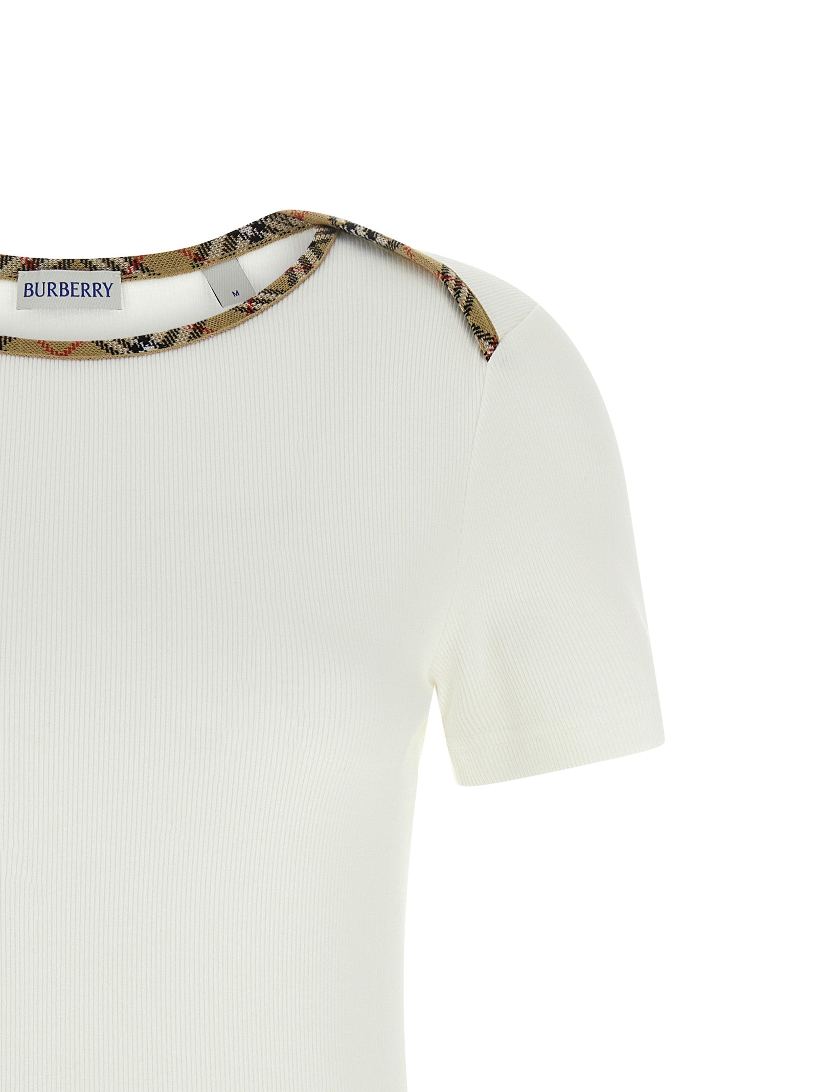 Burberry White Cotton T-Shirt Burberry