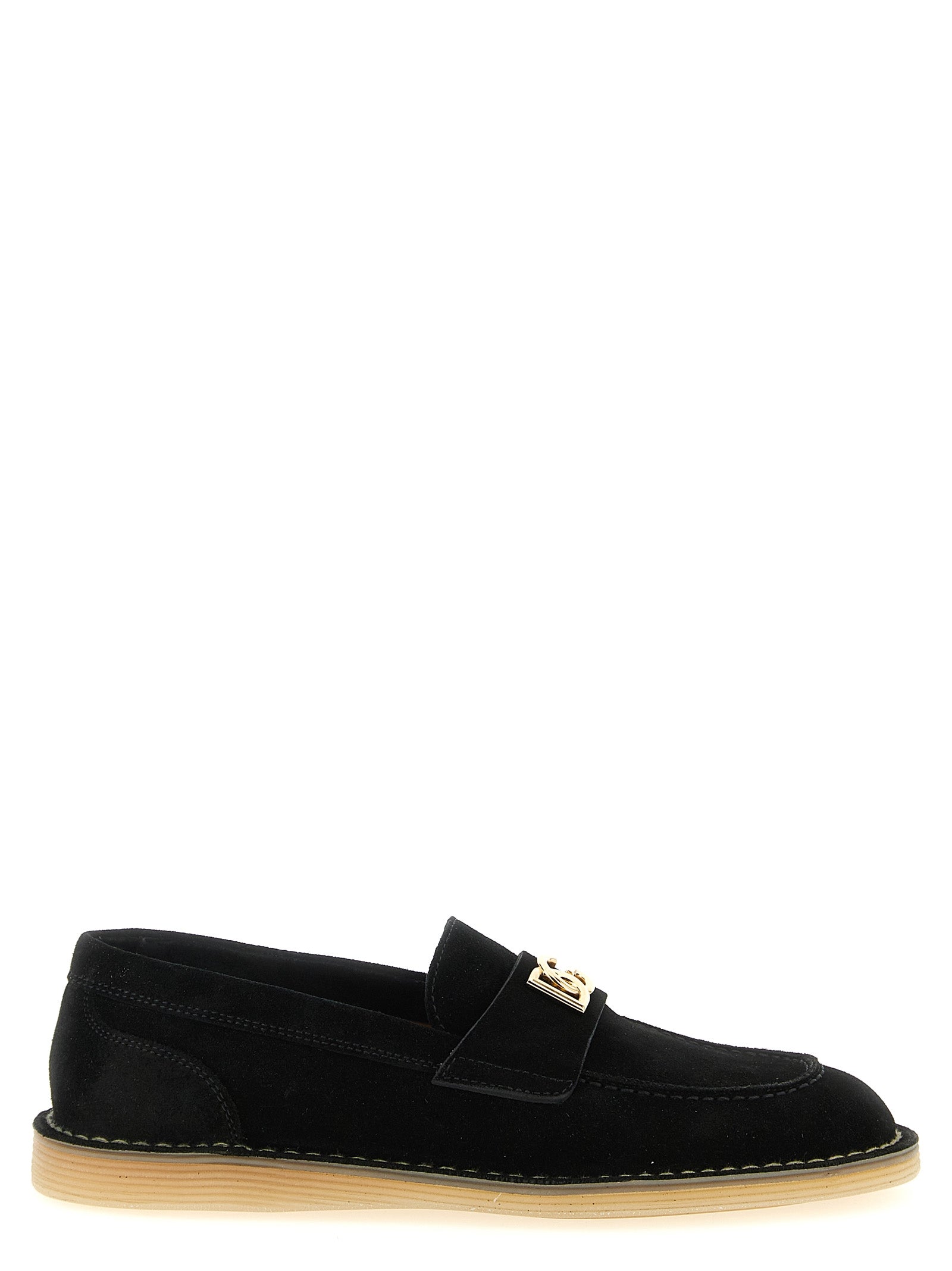 Dolce & Gabbana Black Calfskin Slip-On Loafers Dolce & Gabbana