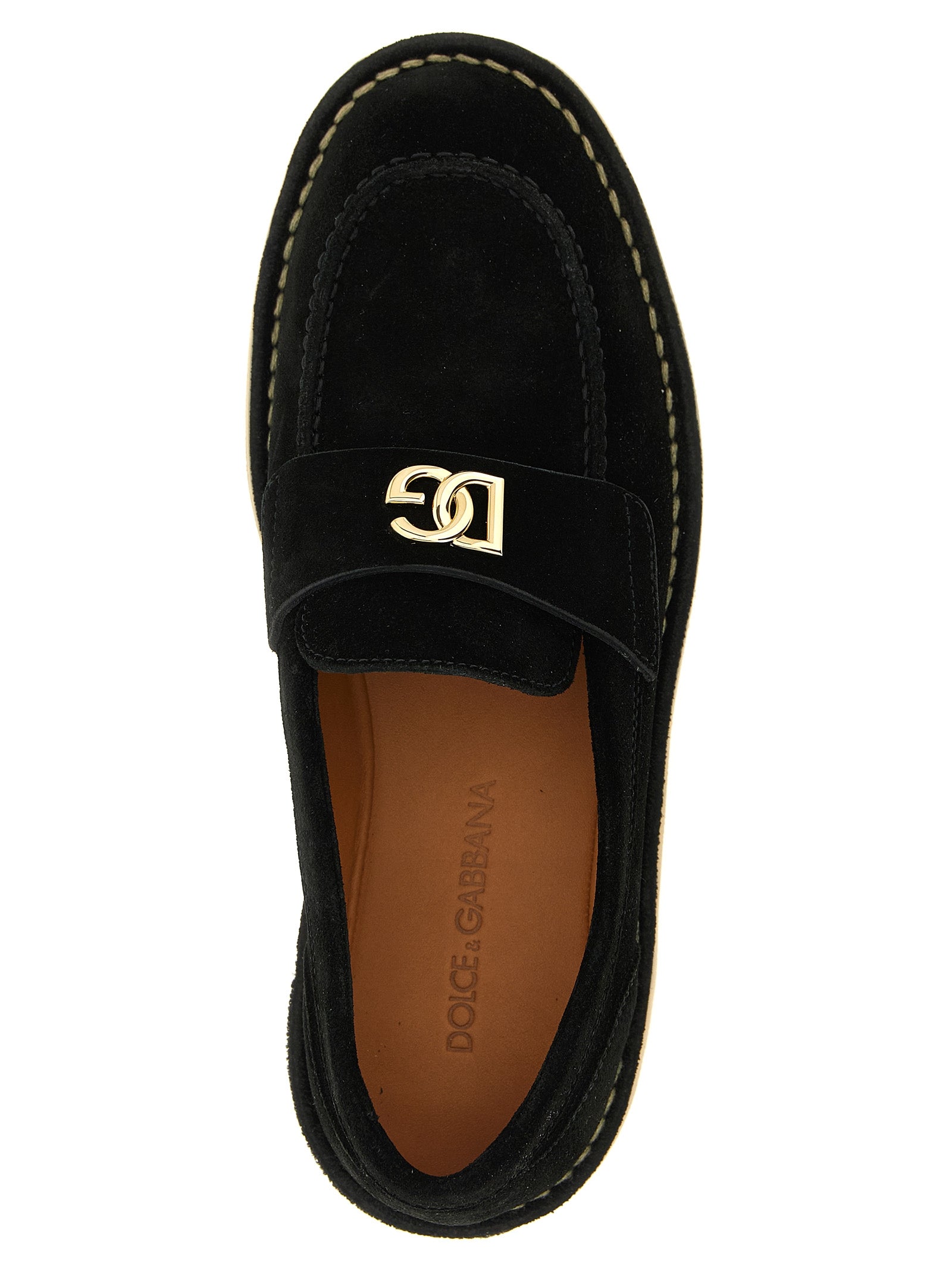 Dolce & Gabbana Black Calfskin Slip-On Loafers Dolce & Gabbana