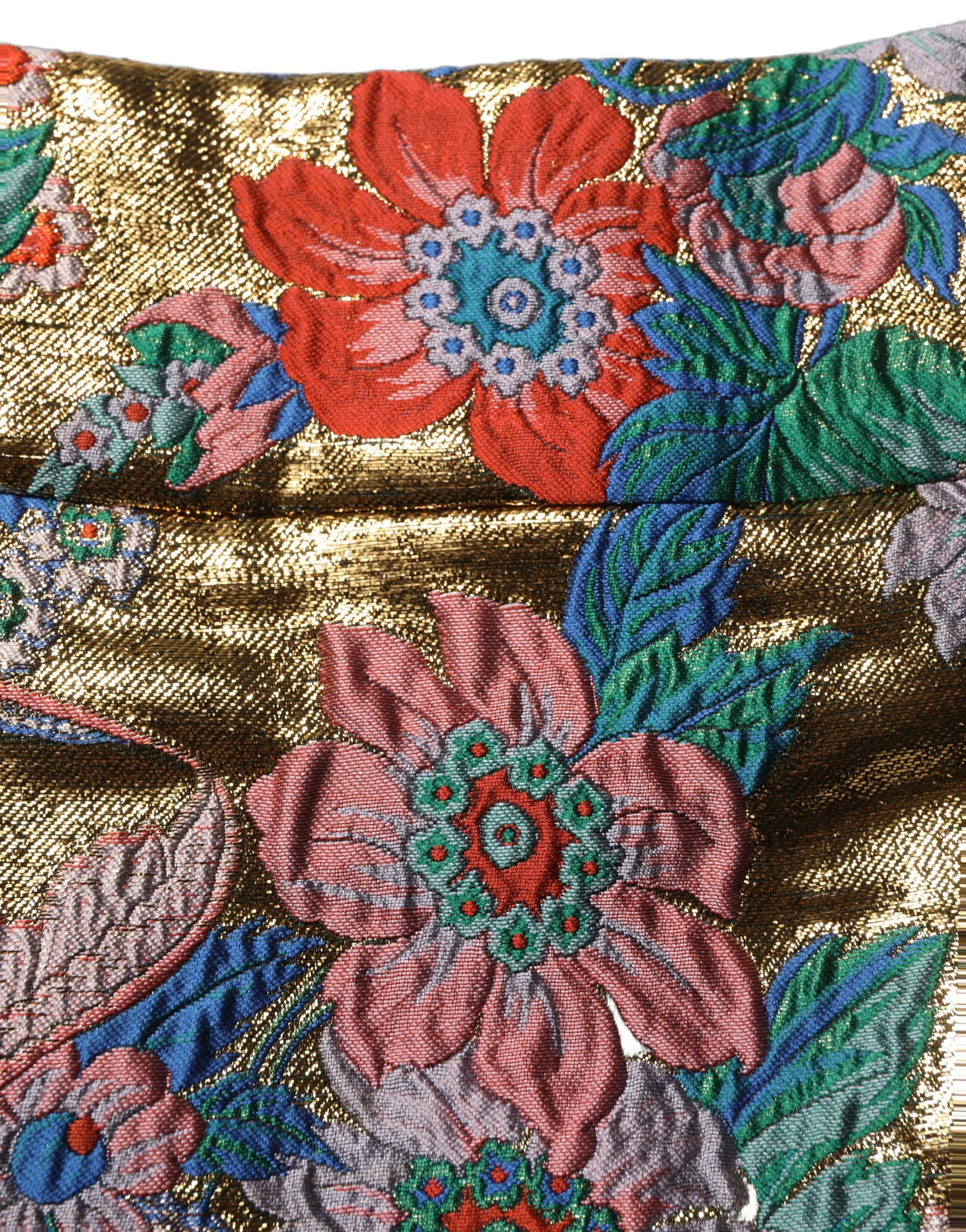 Dolce & Gabbana Multicolor Floral Jacquard MidWaist Mini Skirt Dolce & Gabbana