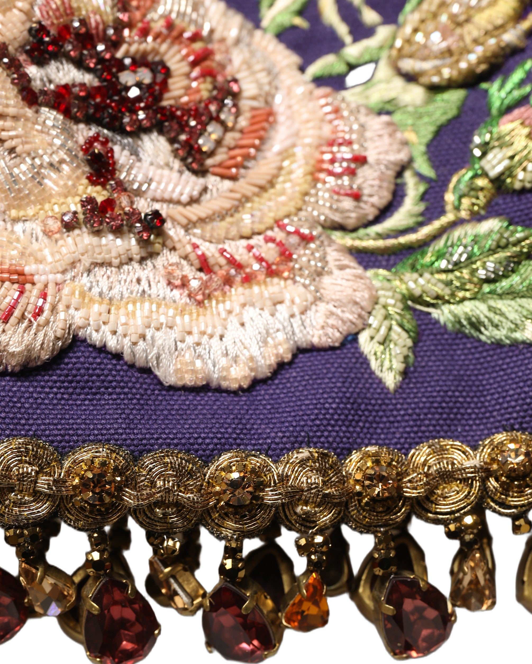 Dolce & Gabbana Purple Floral Embellsihed MidWaist Mini Skirt Dolce & Gabbana