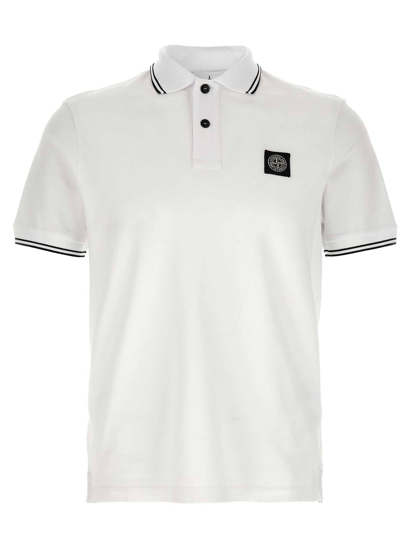 Stone Island White Cotton Polo Shirt Stone Island