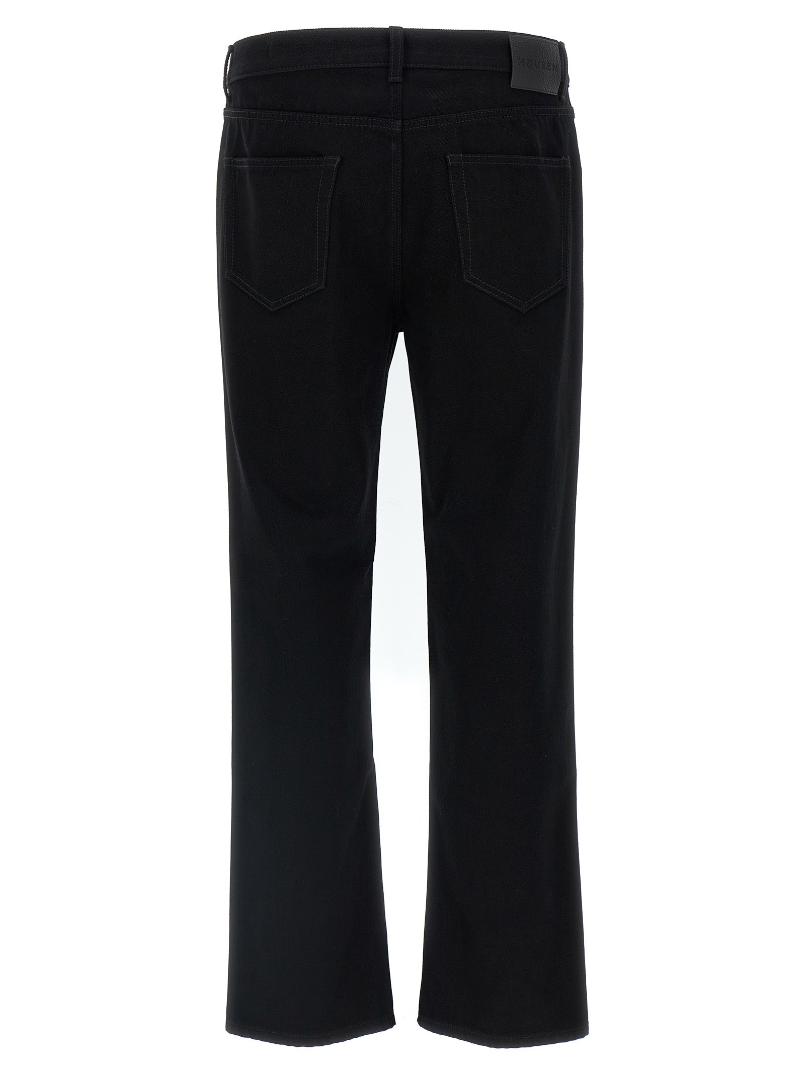 Alexander McQueen Black Cotton Straight-Leg Jeans
