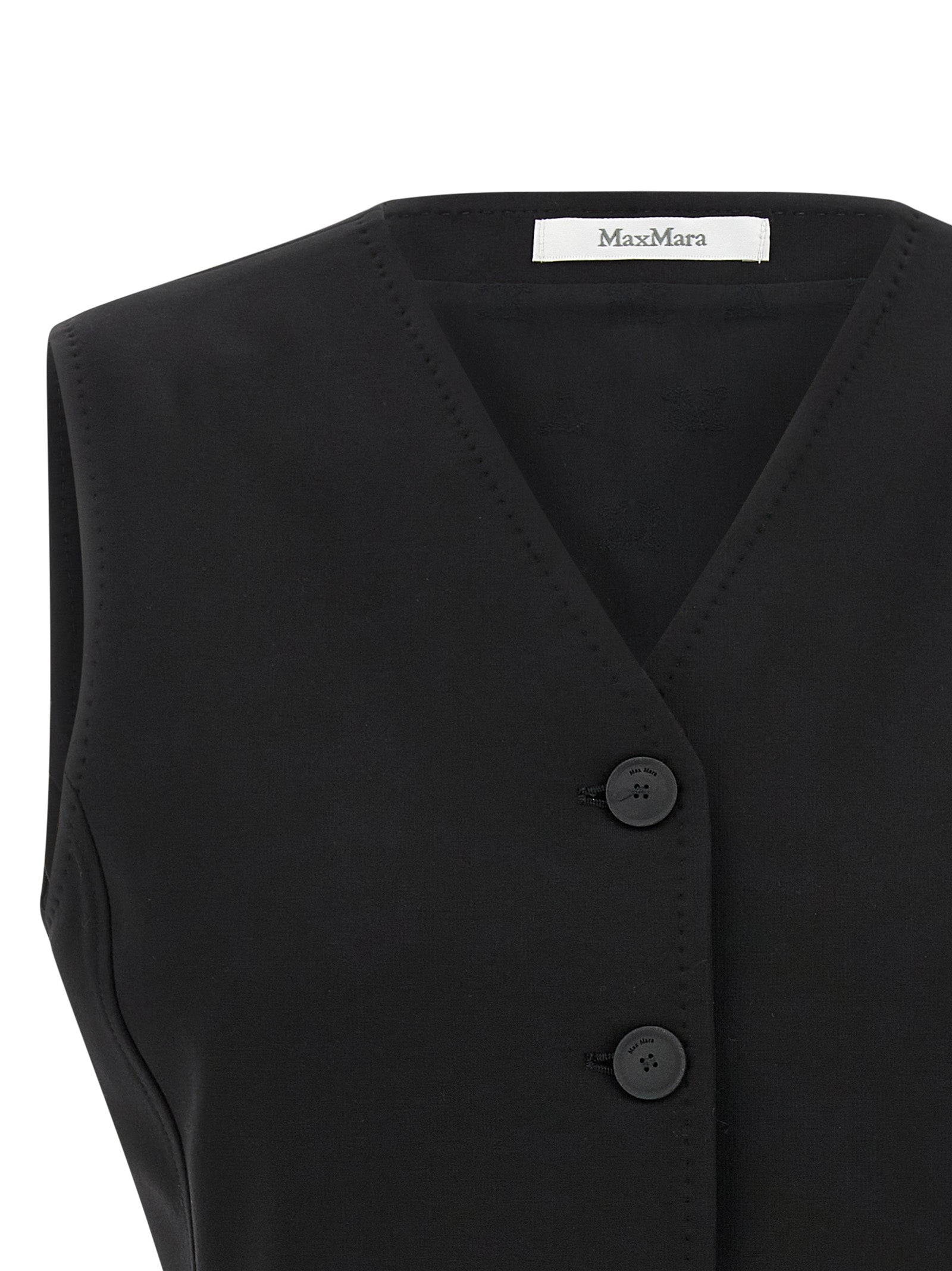 Max Mara Black Viscose Sleeveless Jacket