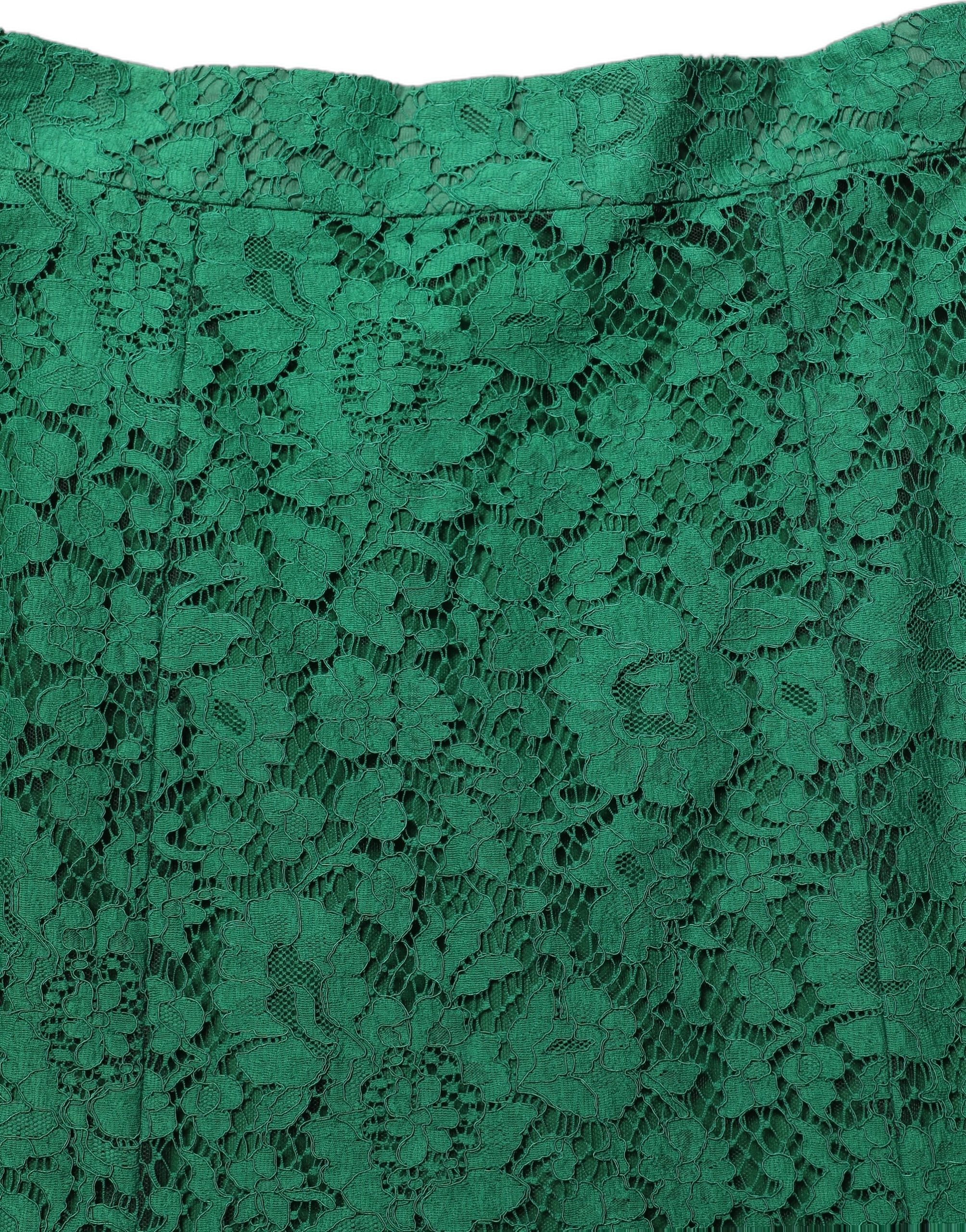 Dolce & Gabbana Green Lace High Waist Mermaid Midi Skirt Dolce & Gabbana